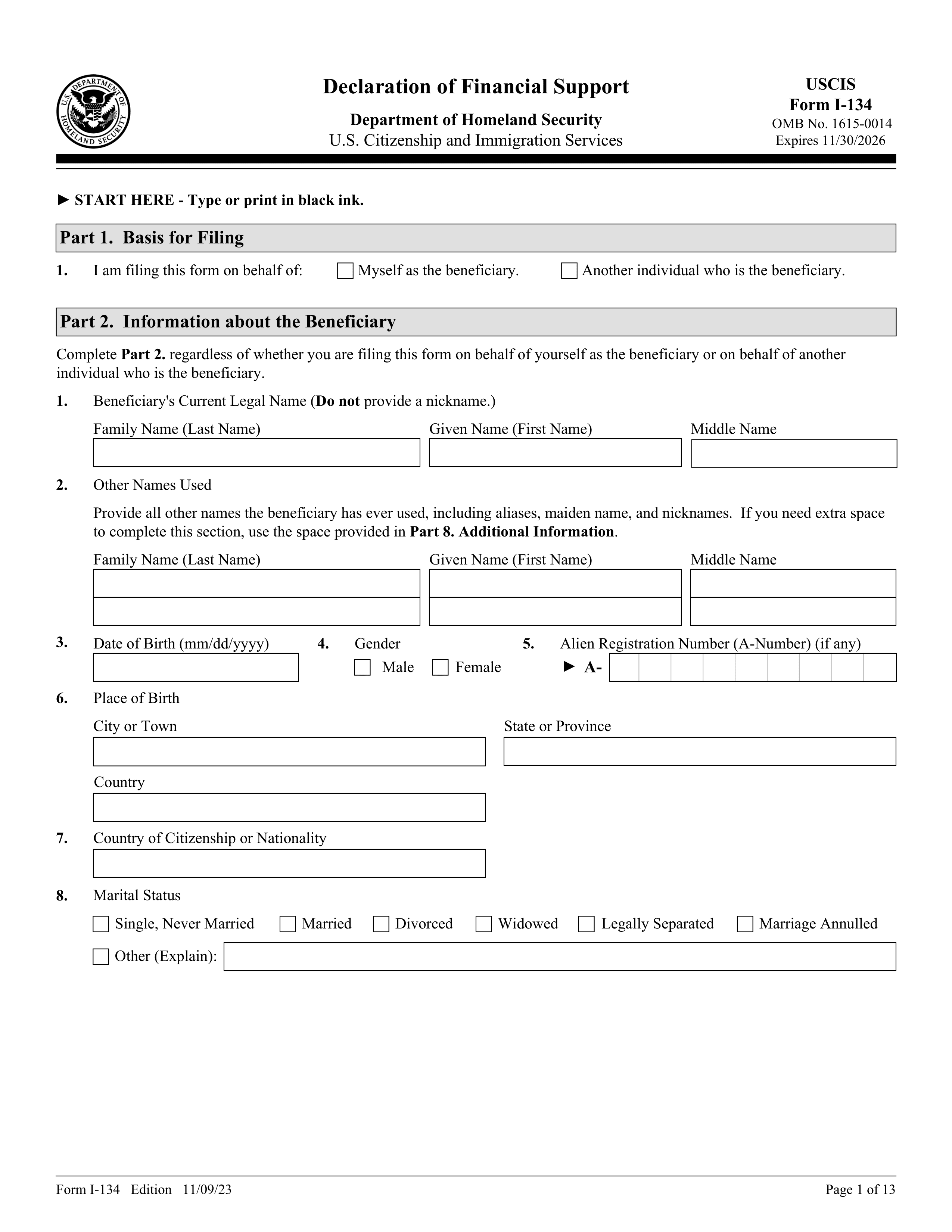 i-134 form