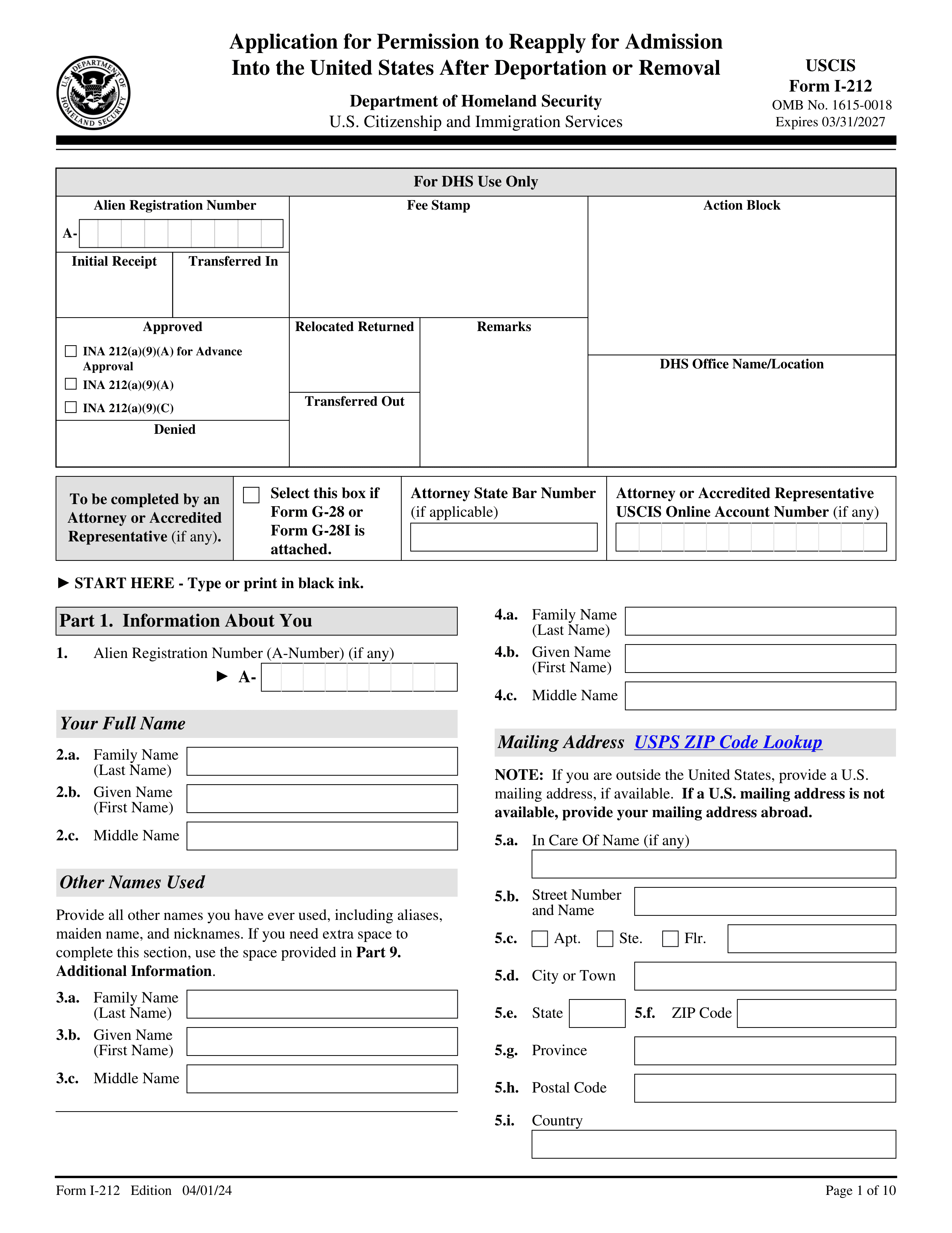 i-212 form