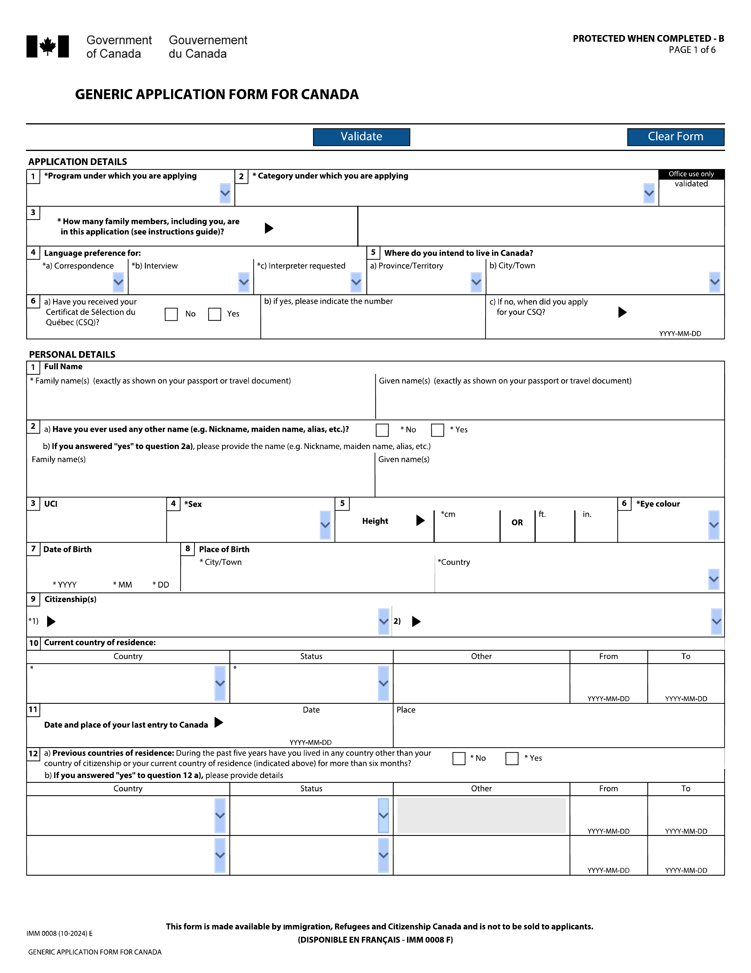 imm-0008 form