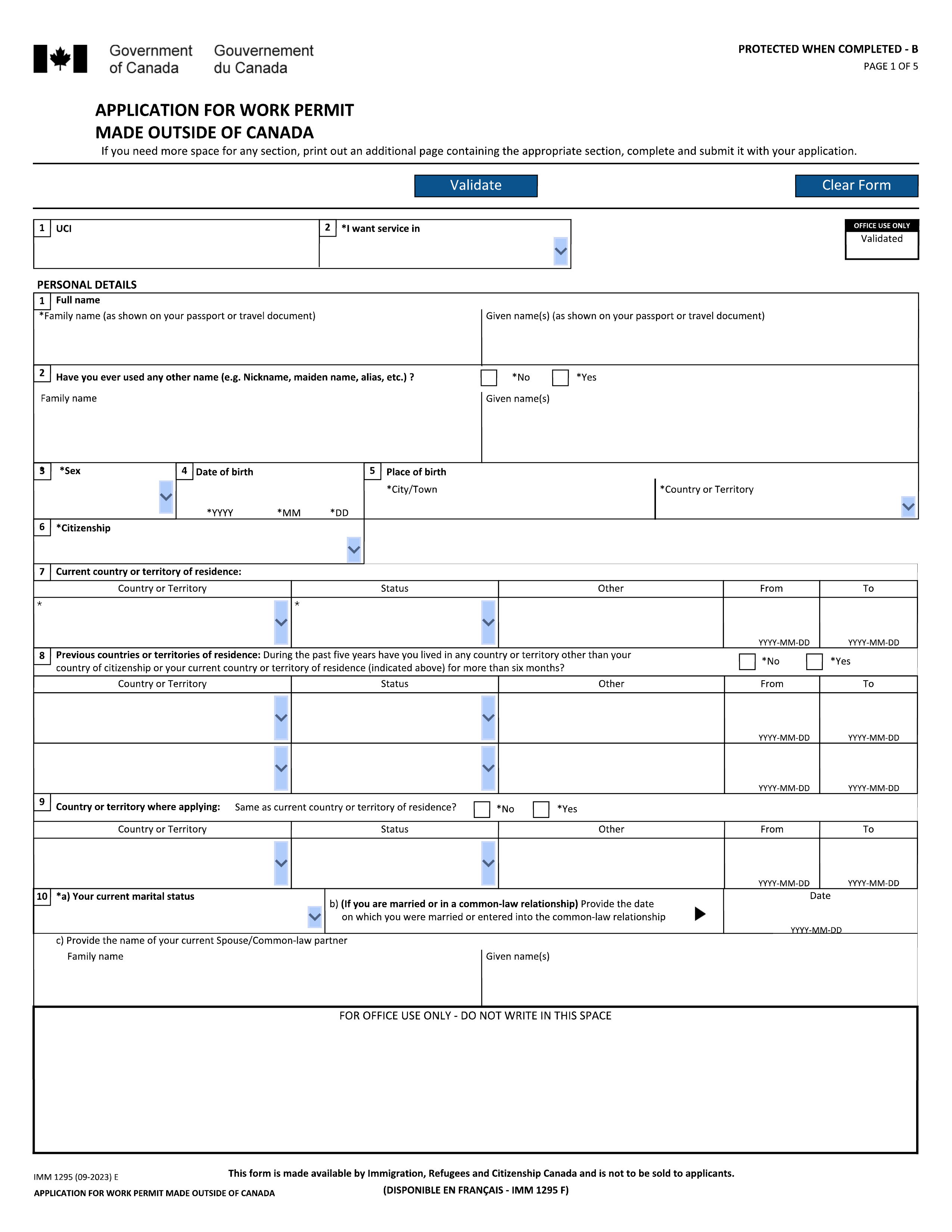 imm-1295 form