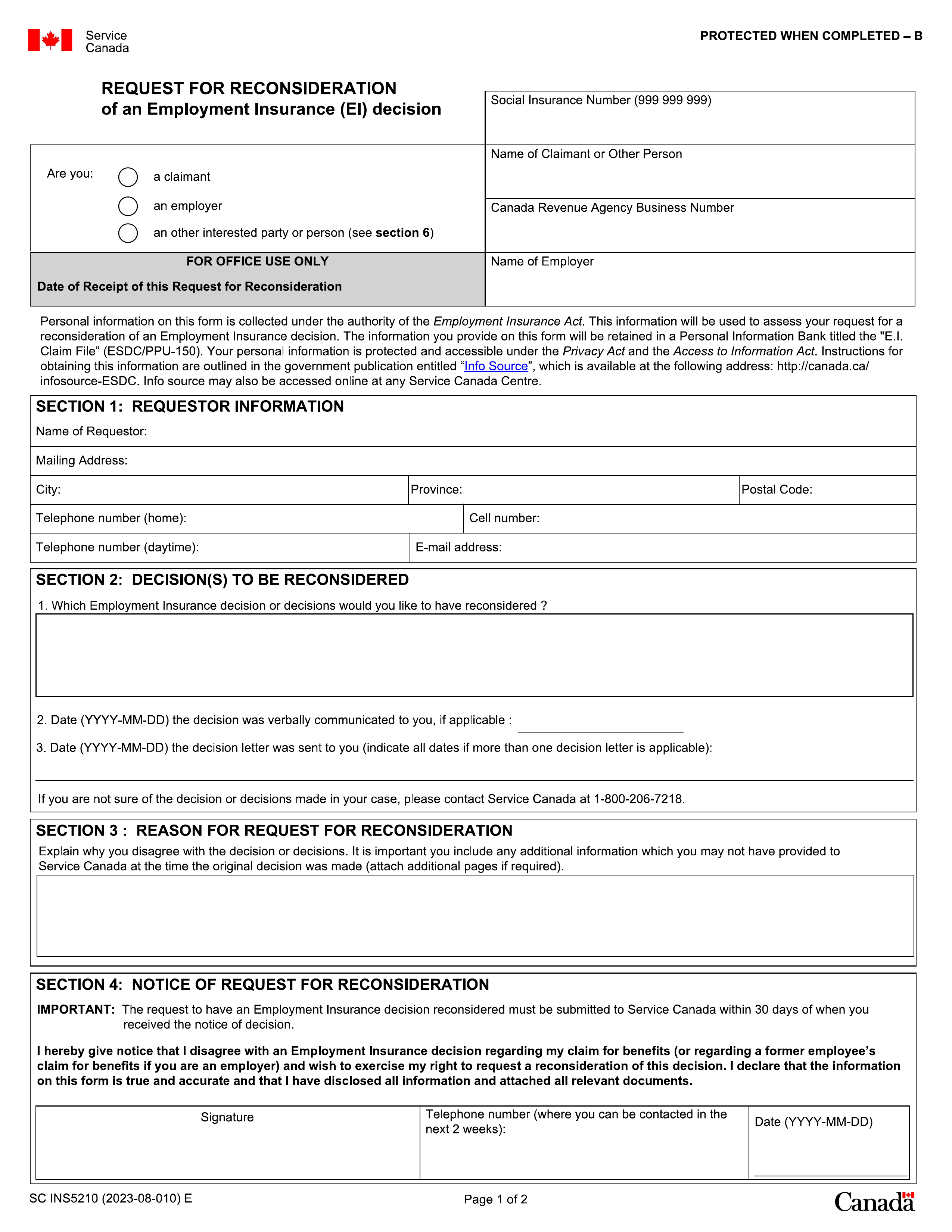 ins5210 form