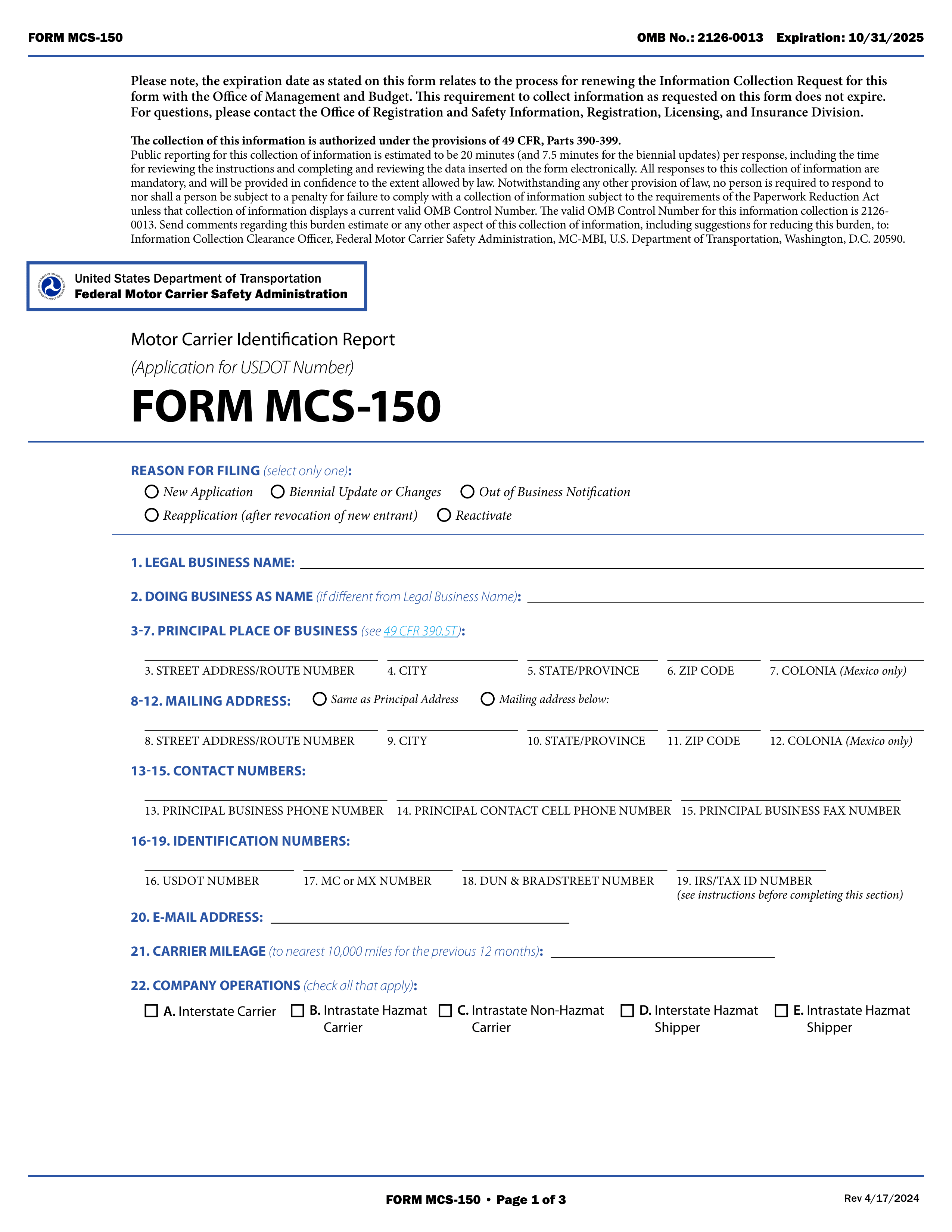 mcs-150 form