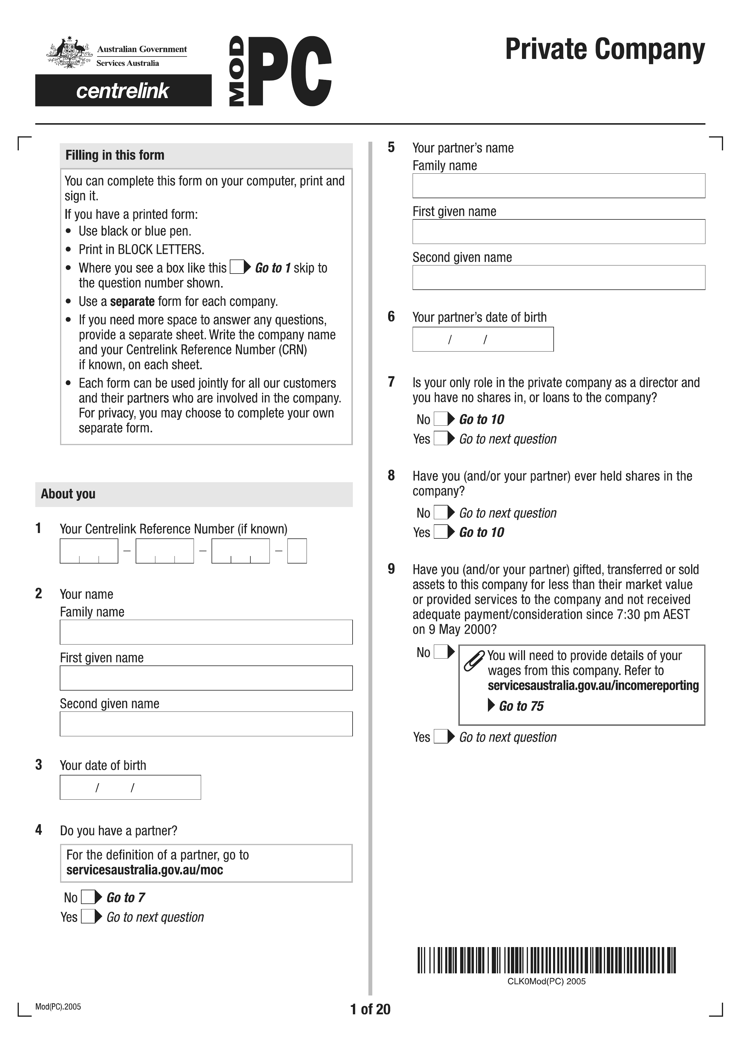 mod-pc form