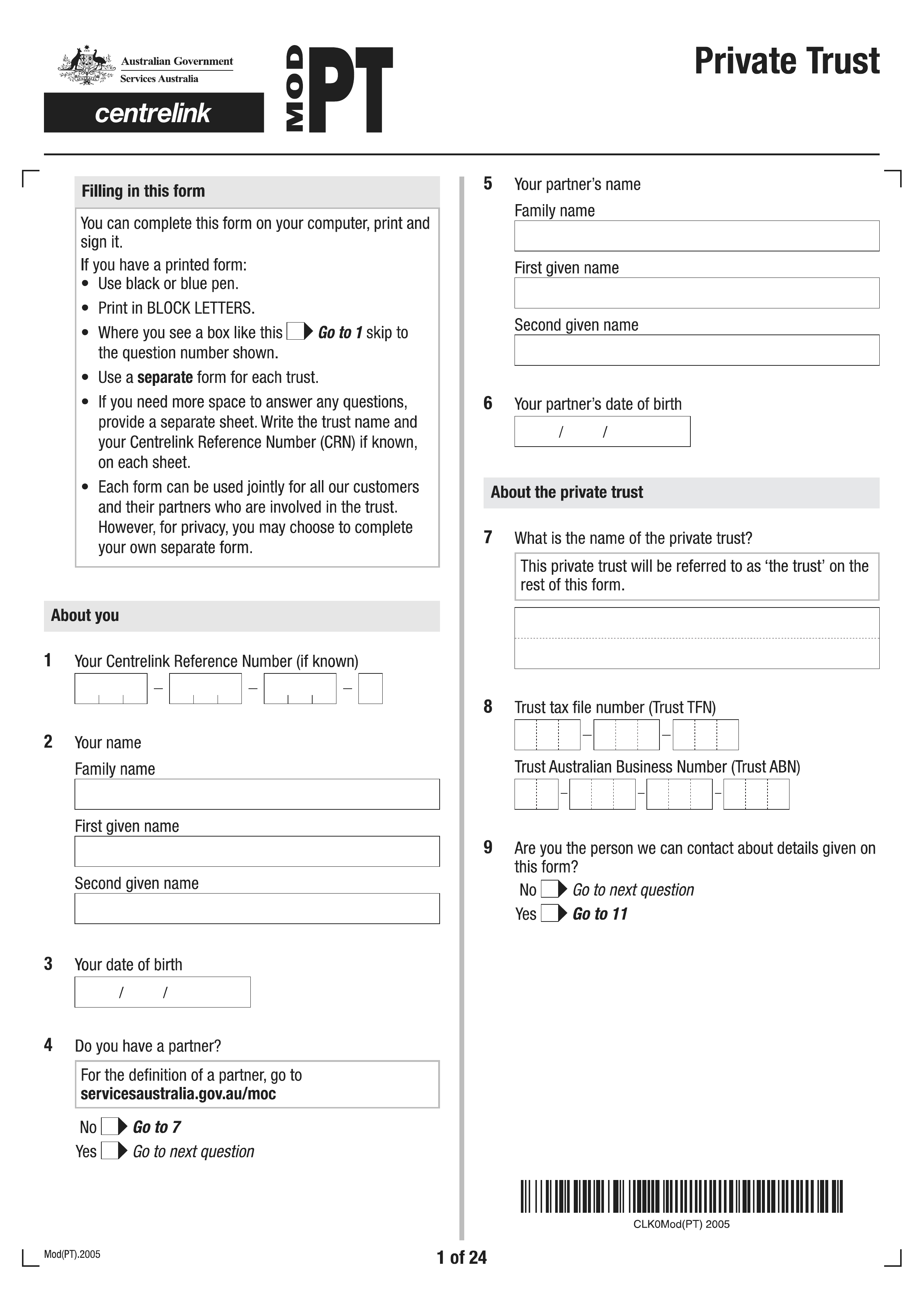 mod-pt form