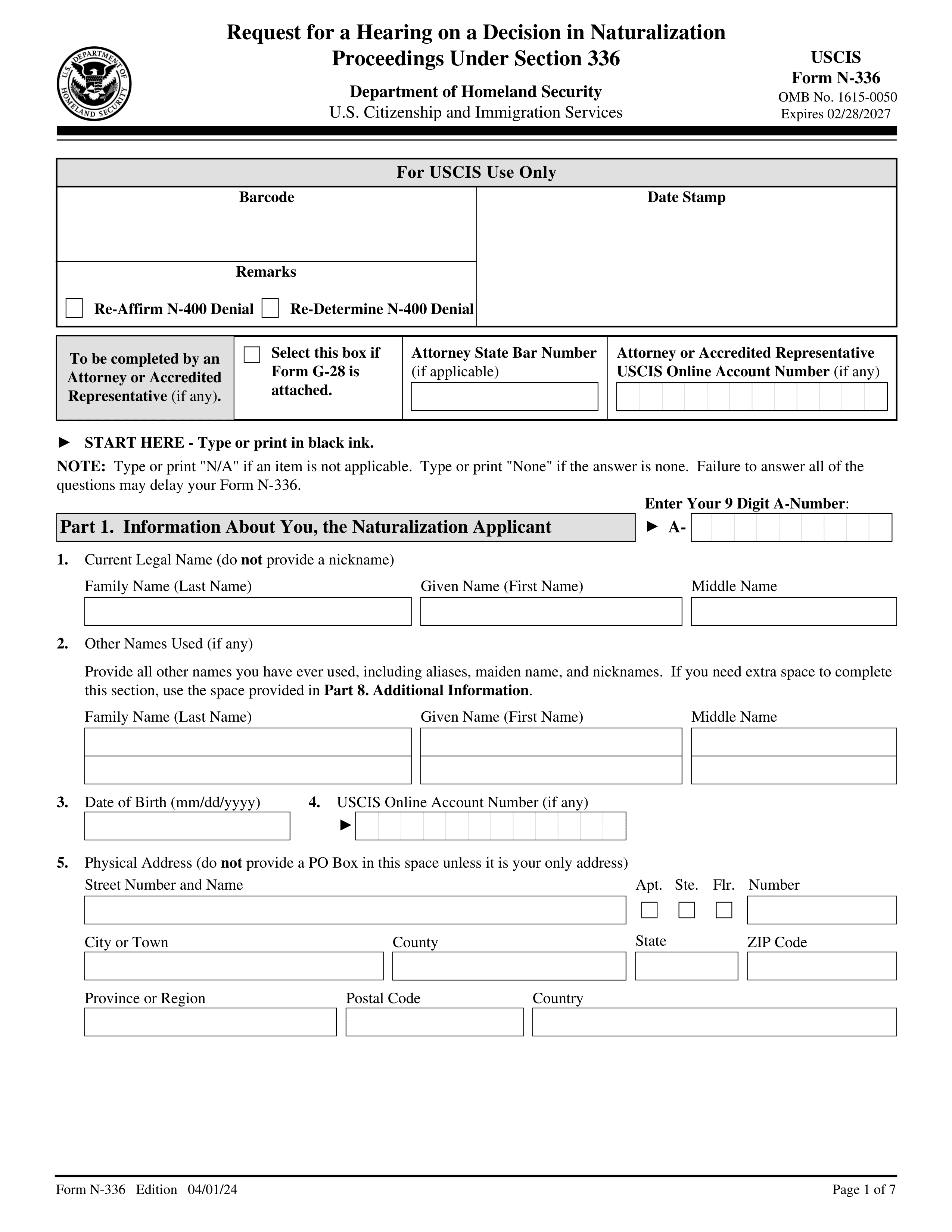 n-336 form