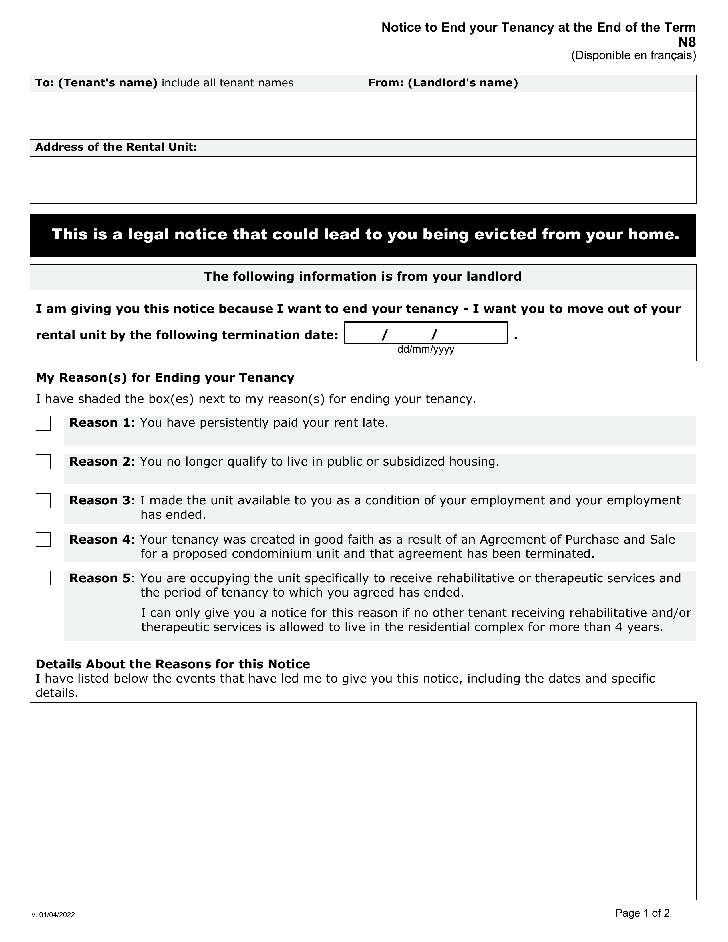 n8 form