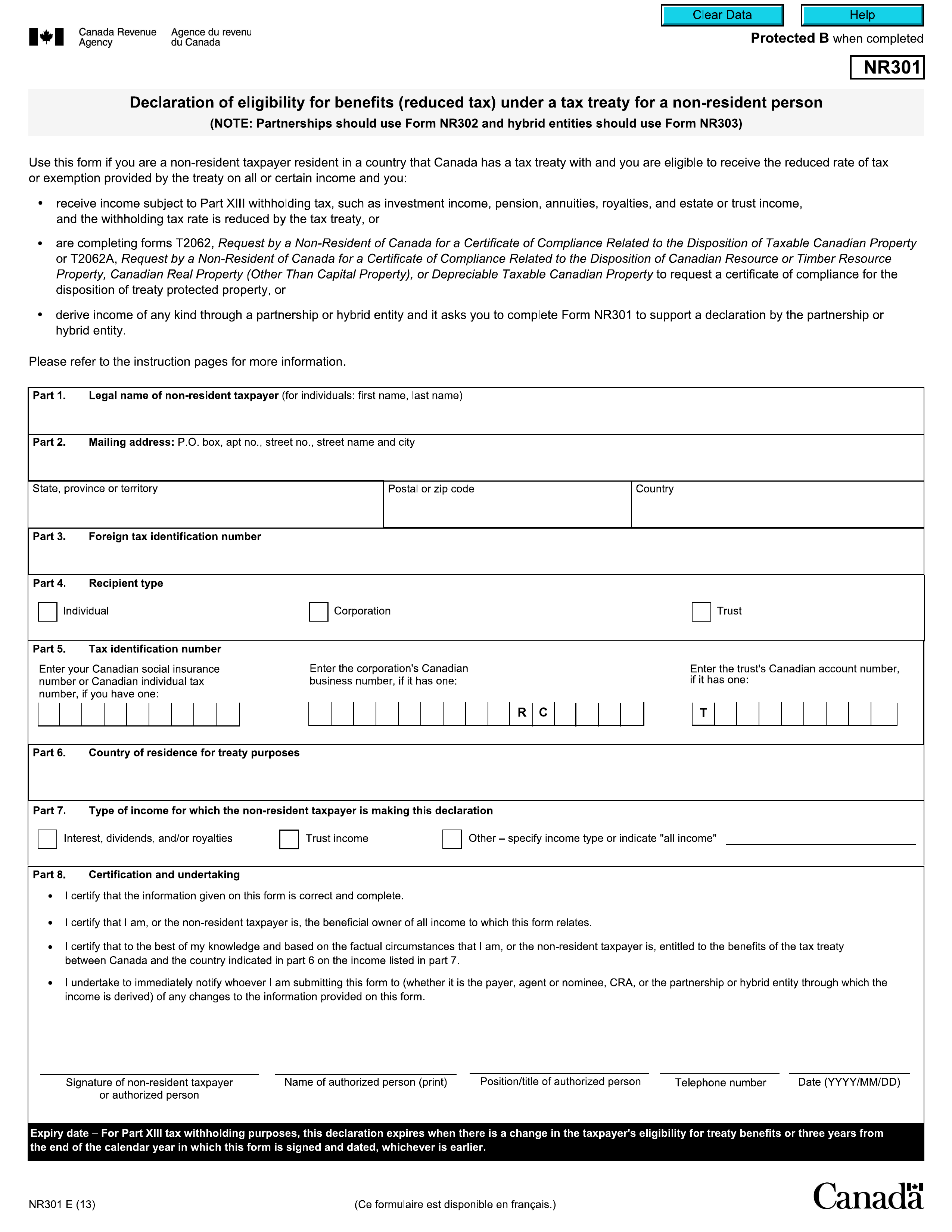 nr301 form