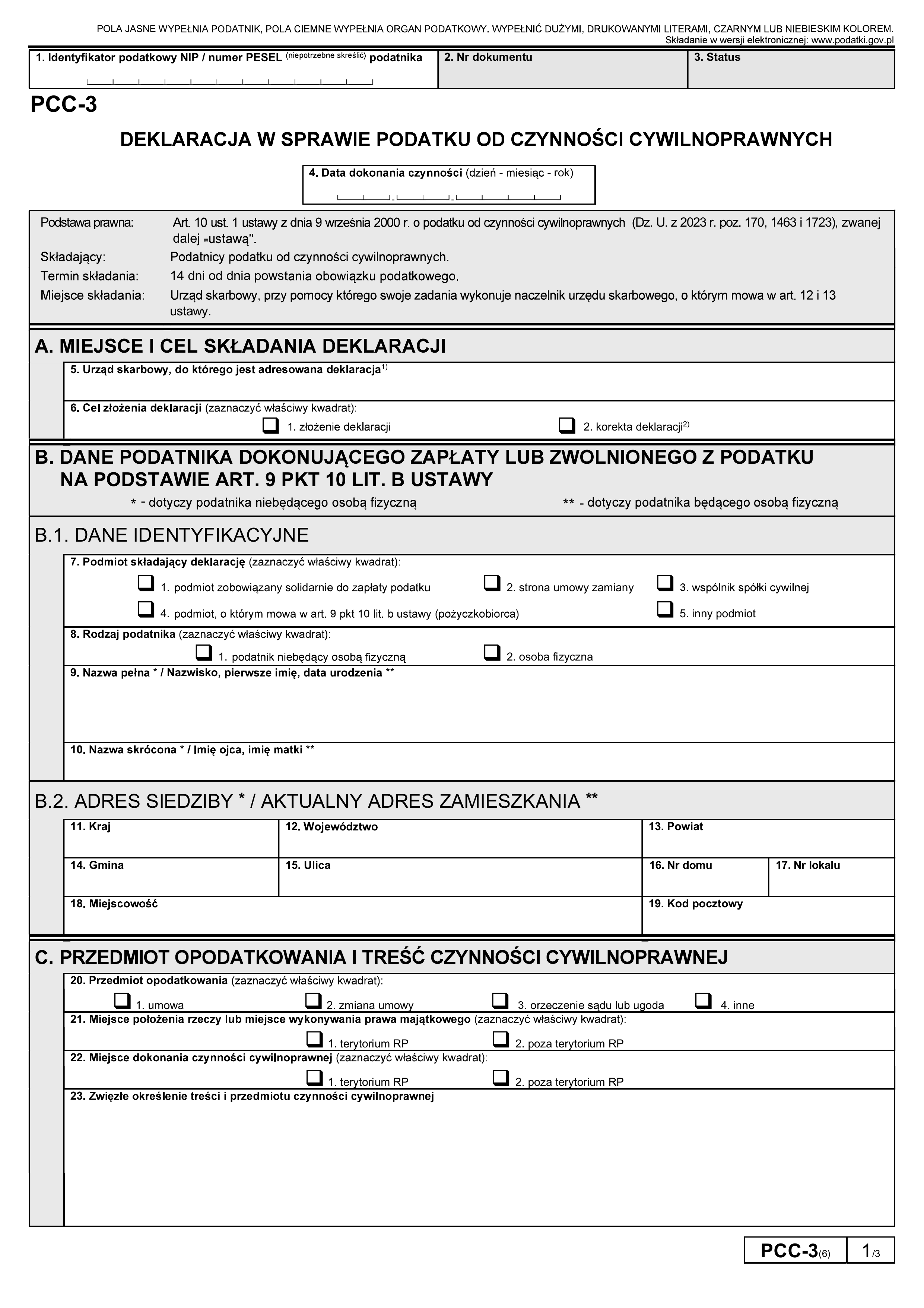 pcc-3 form