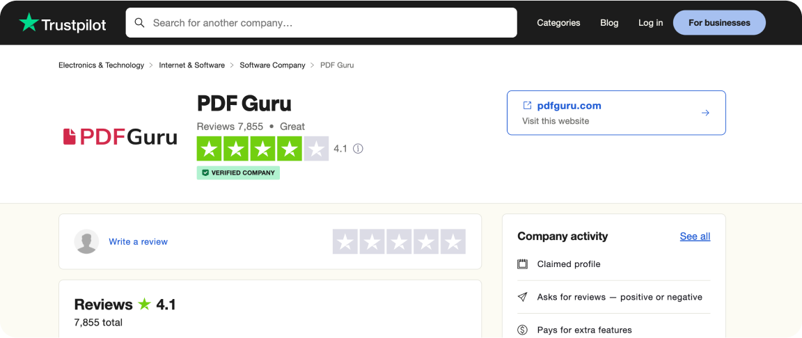 PDF Guru Reviews - Trustpilot