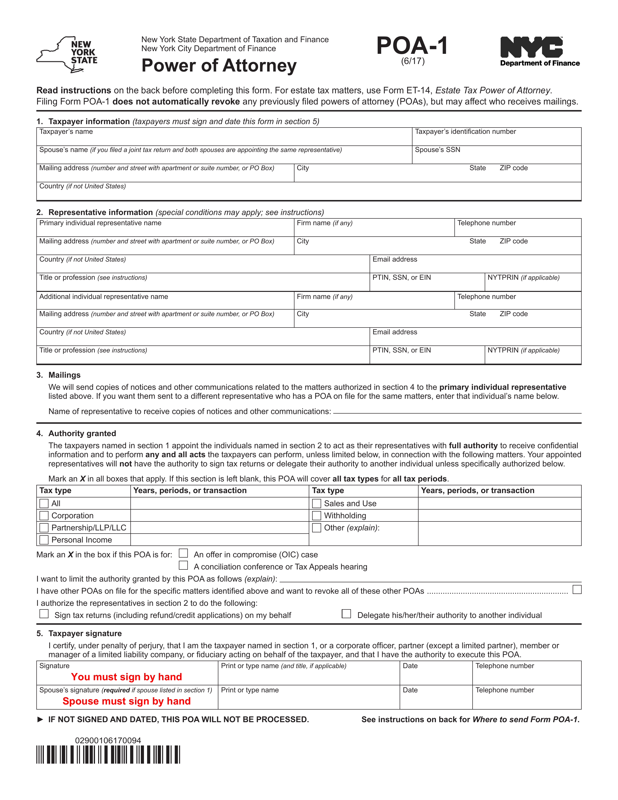 poa-1 form