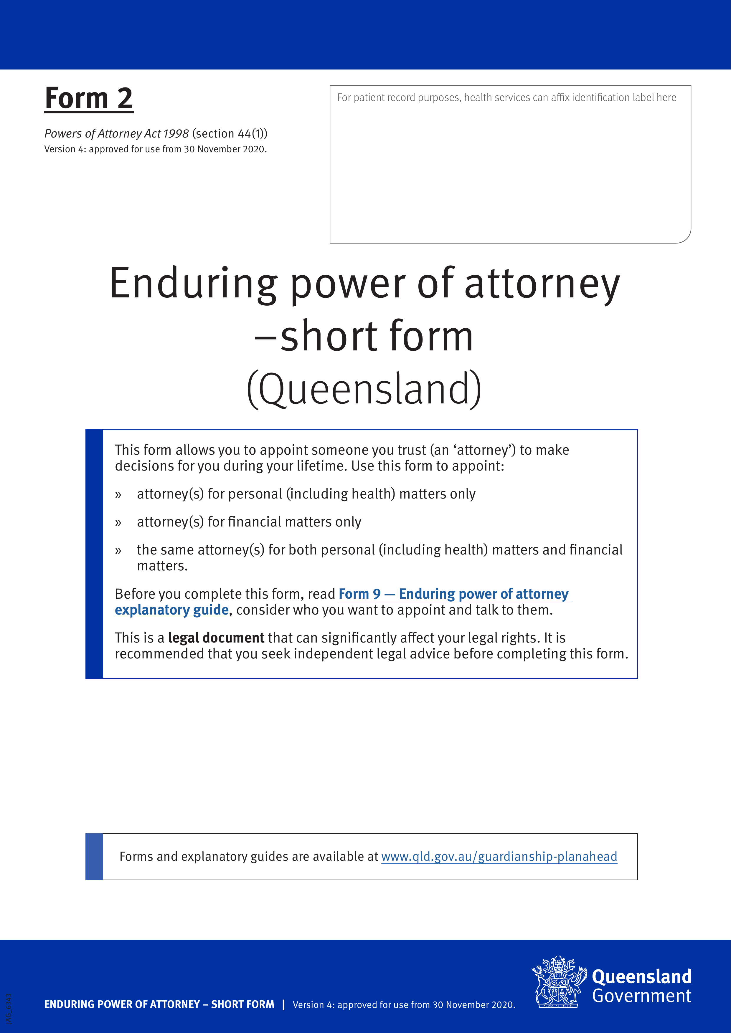power-of-attorney-qld-short form
