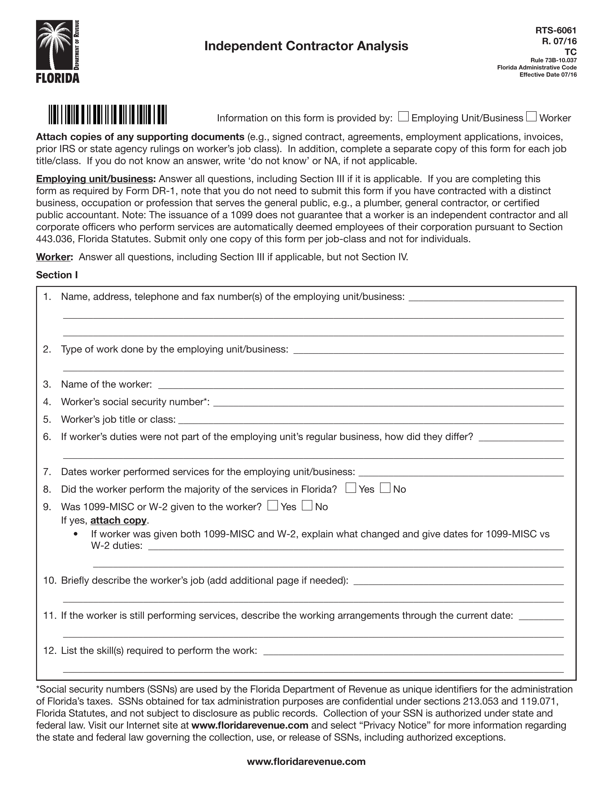 rts-6061 form