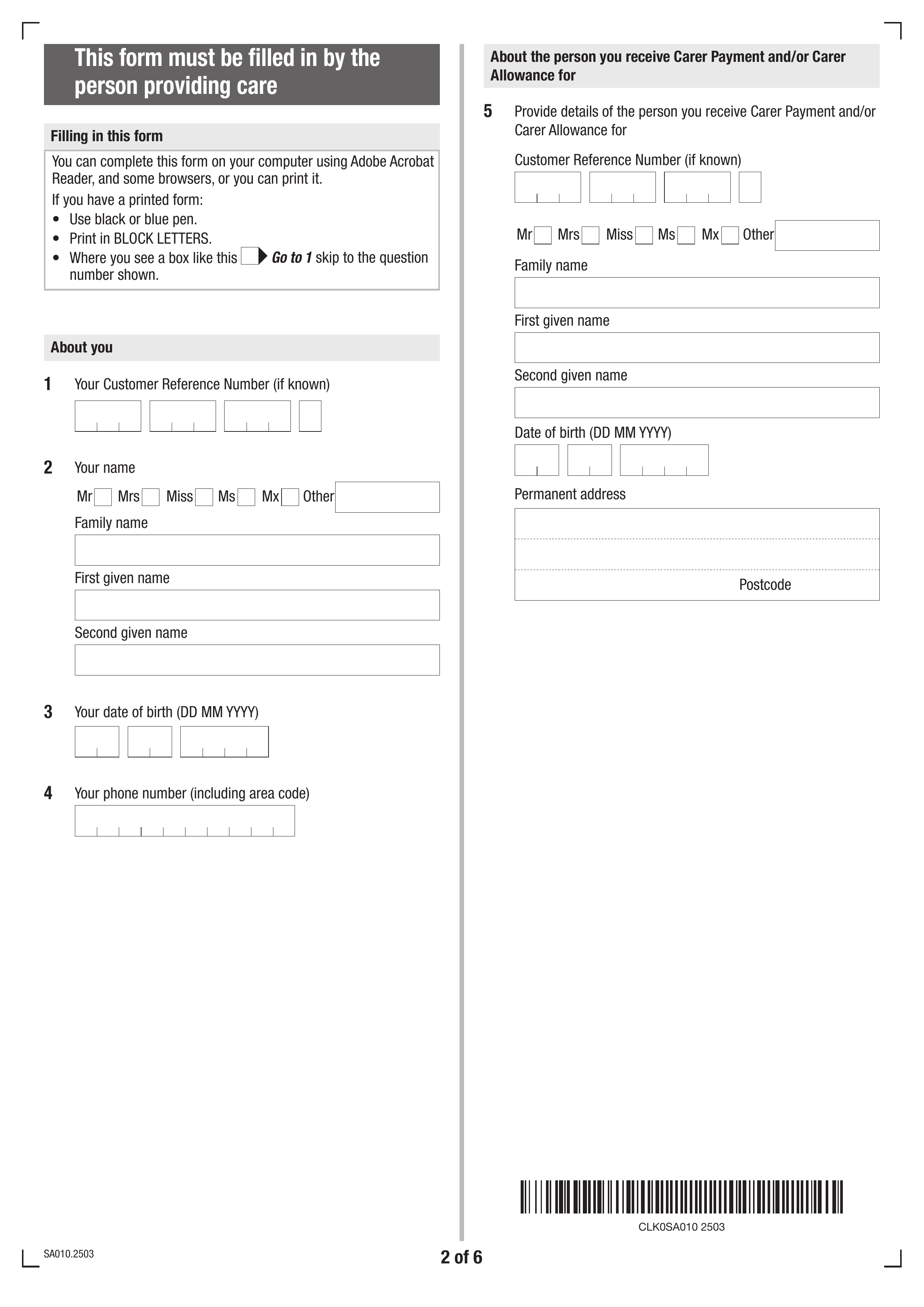 sa010 form