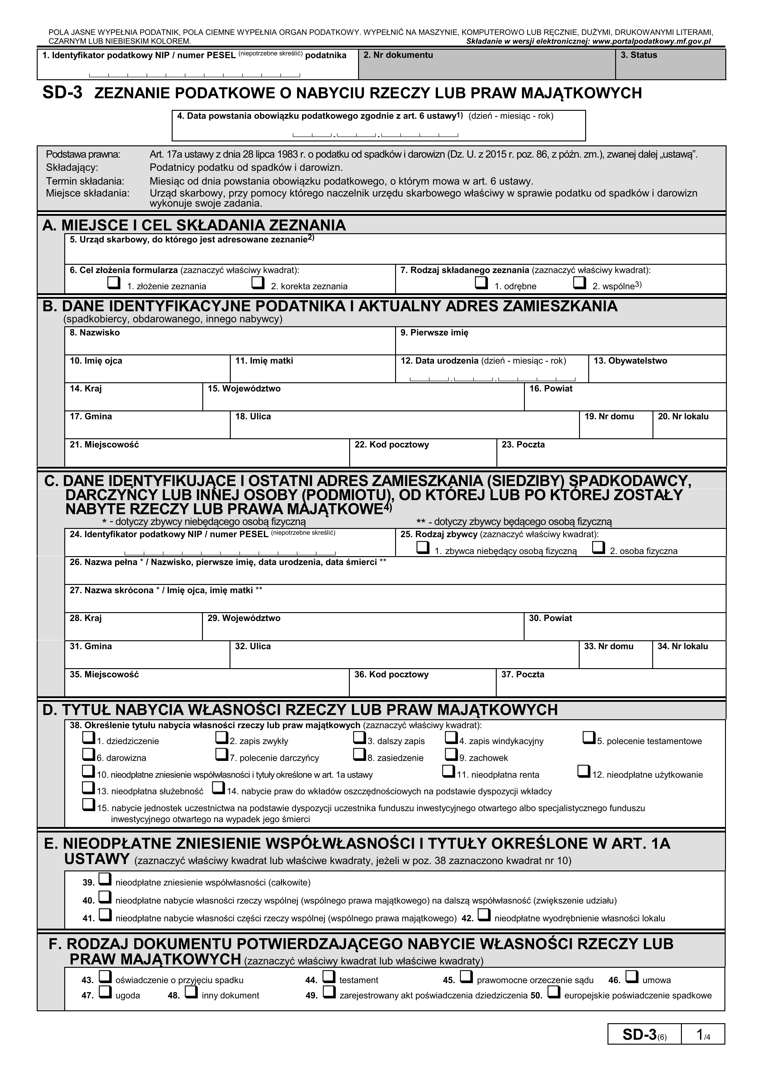 sd-3 form