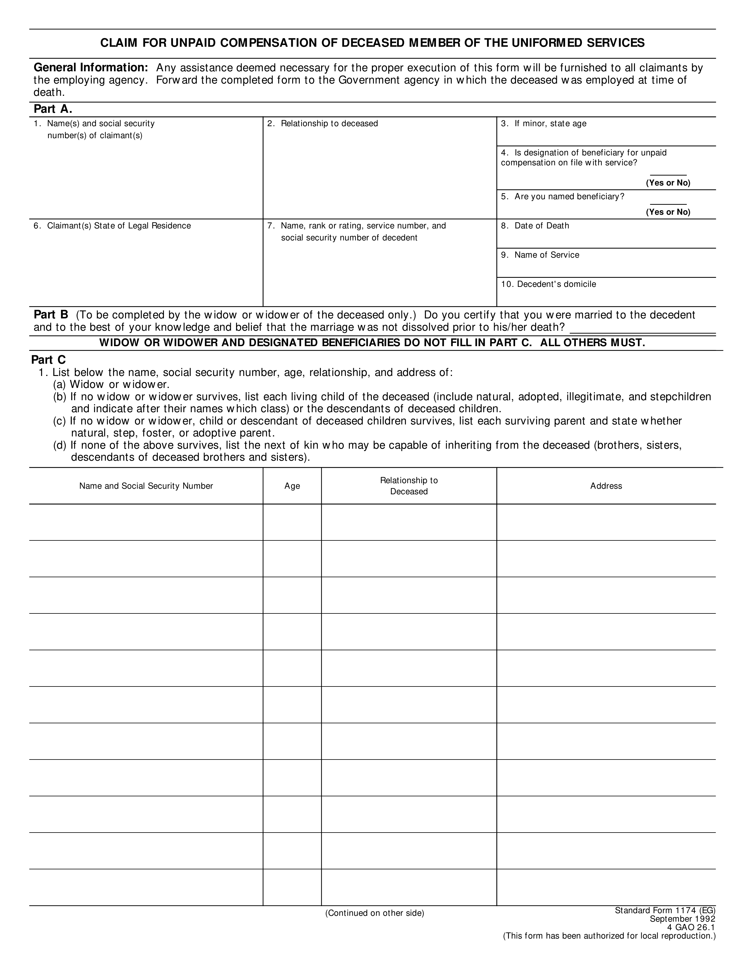 sf-1174 form