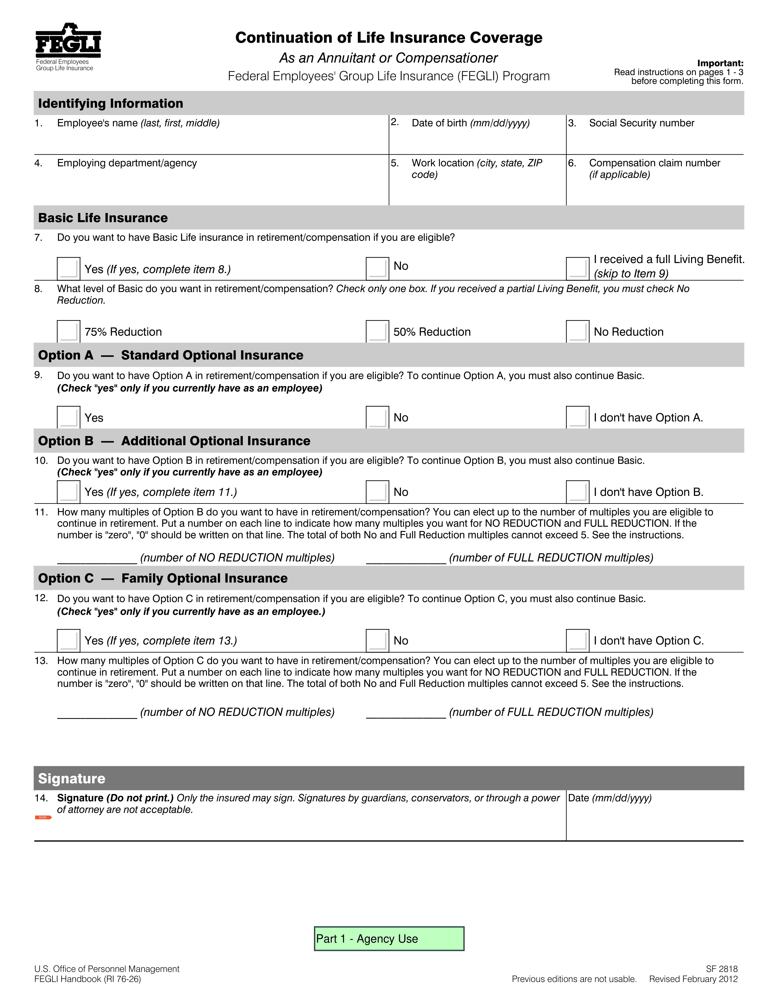 sf-2818 form