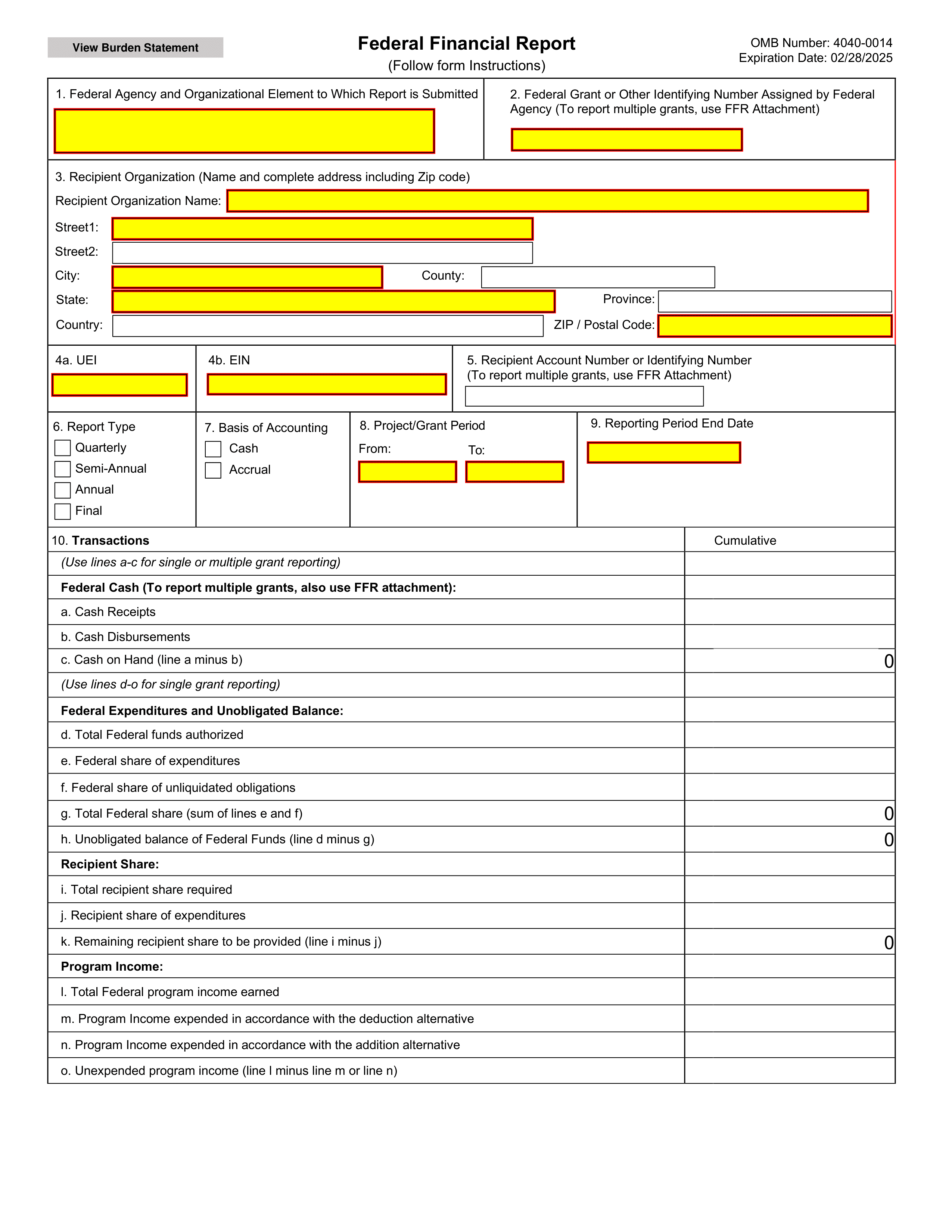 sf-425 form