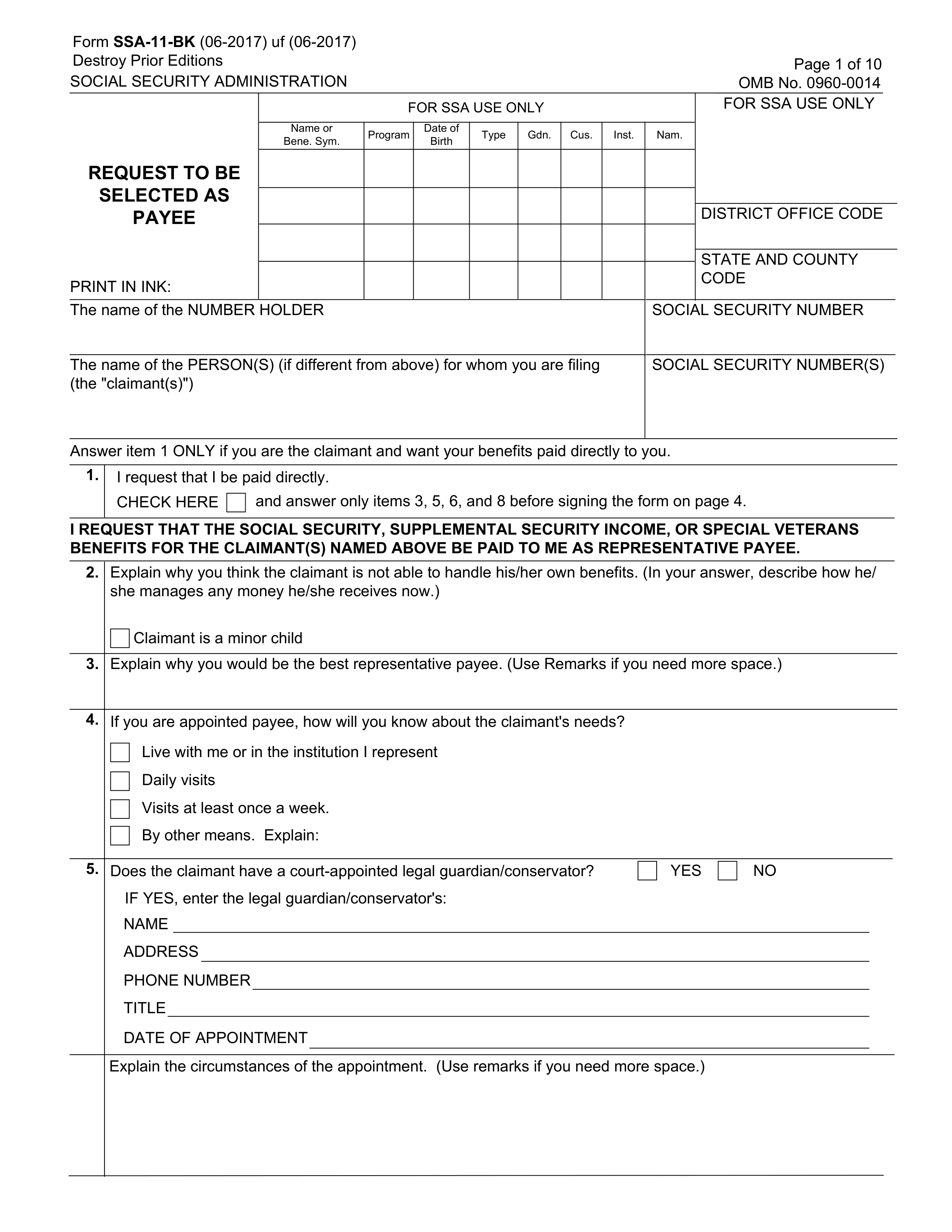 ssa-11 form