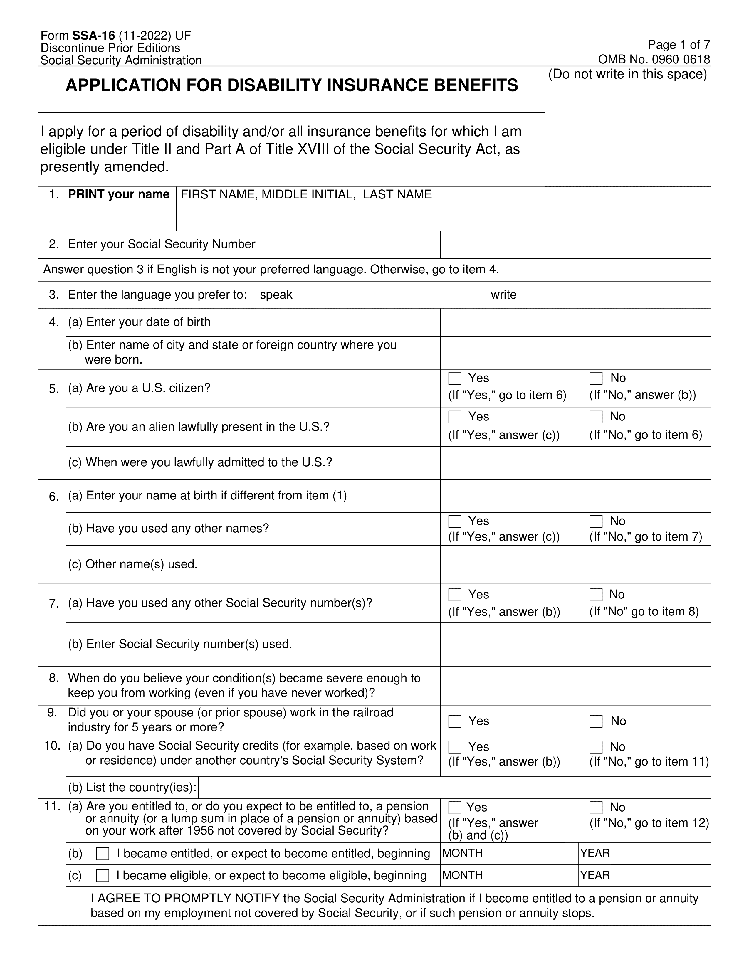 ssa-16 form