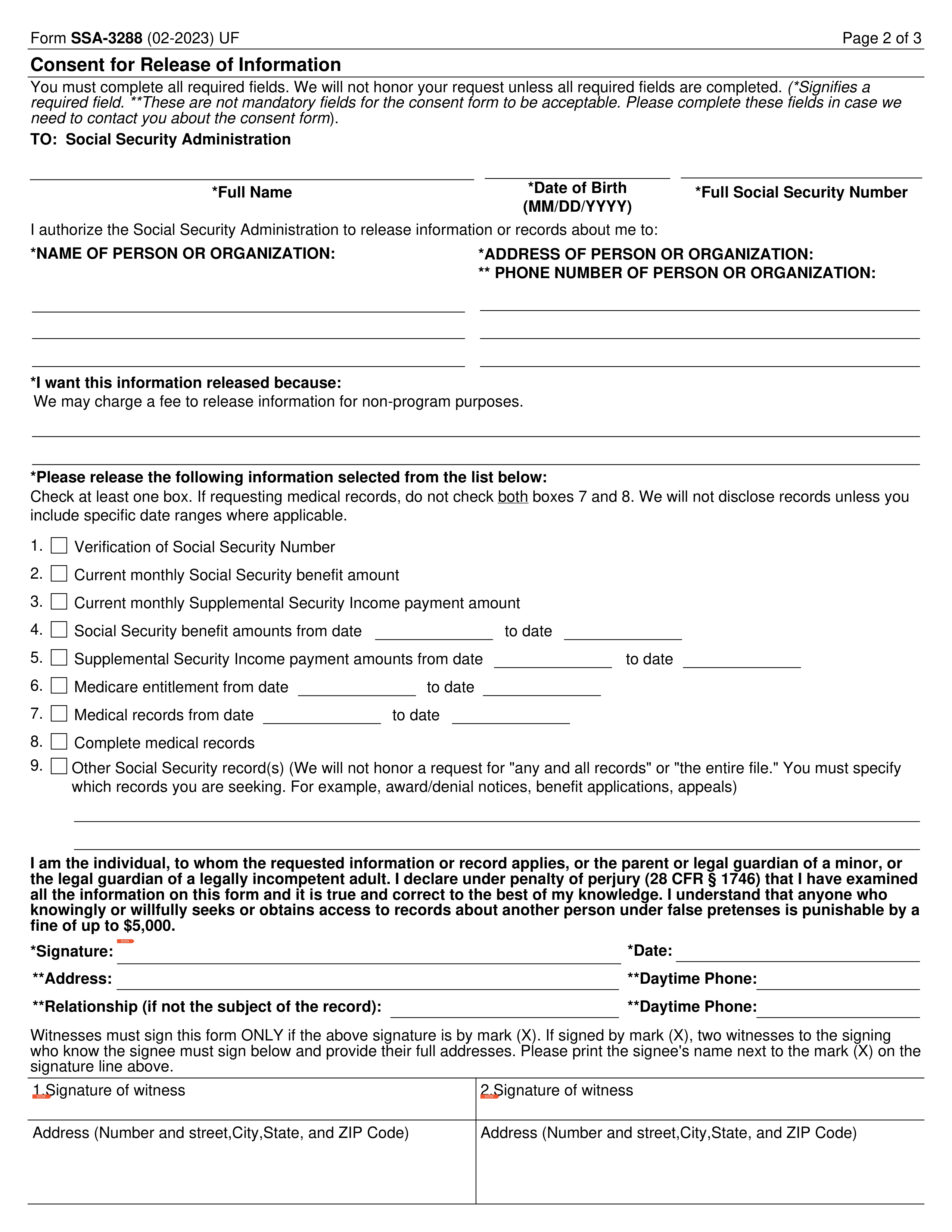 ssa-3288 form