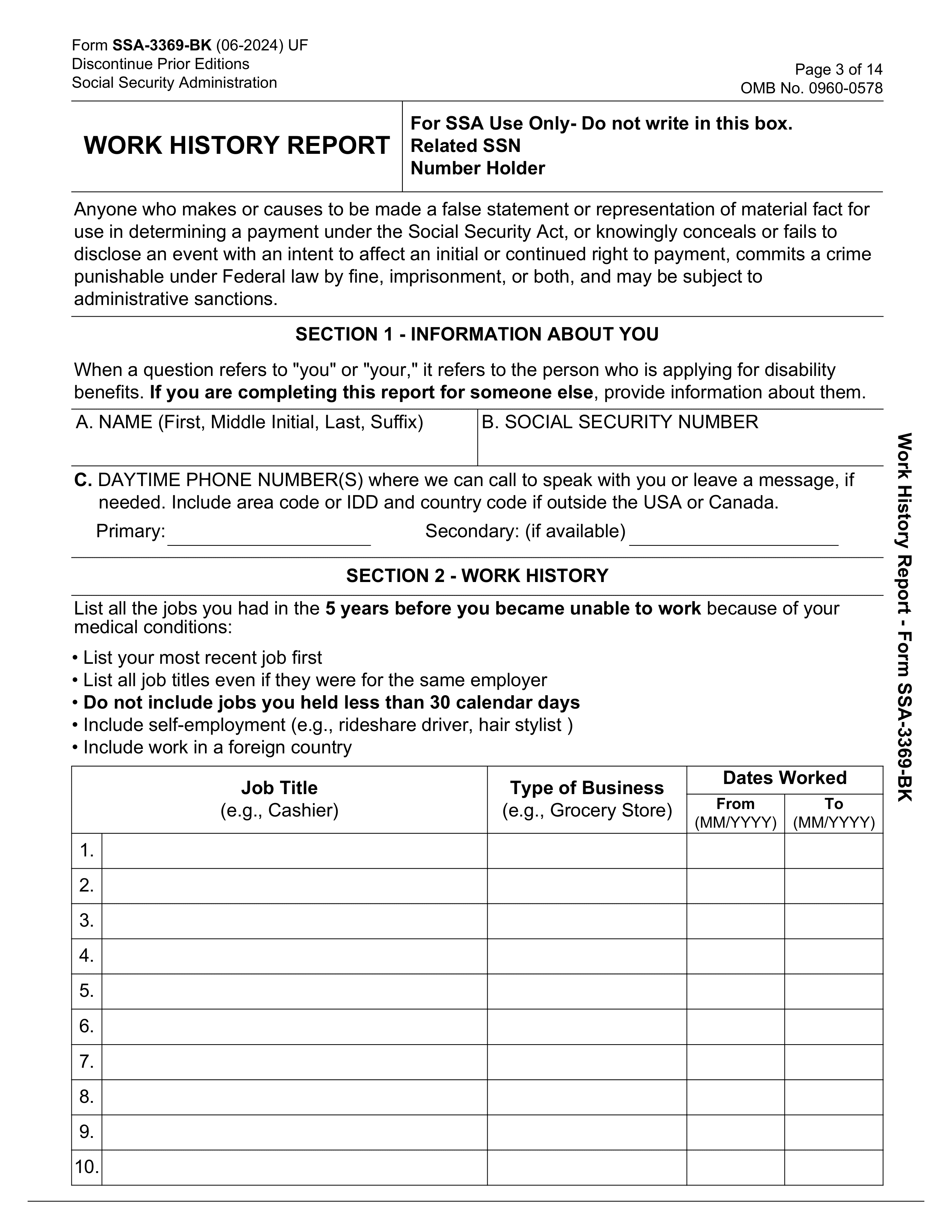 ssa-3369-bk form