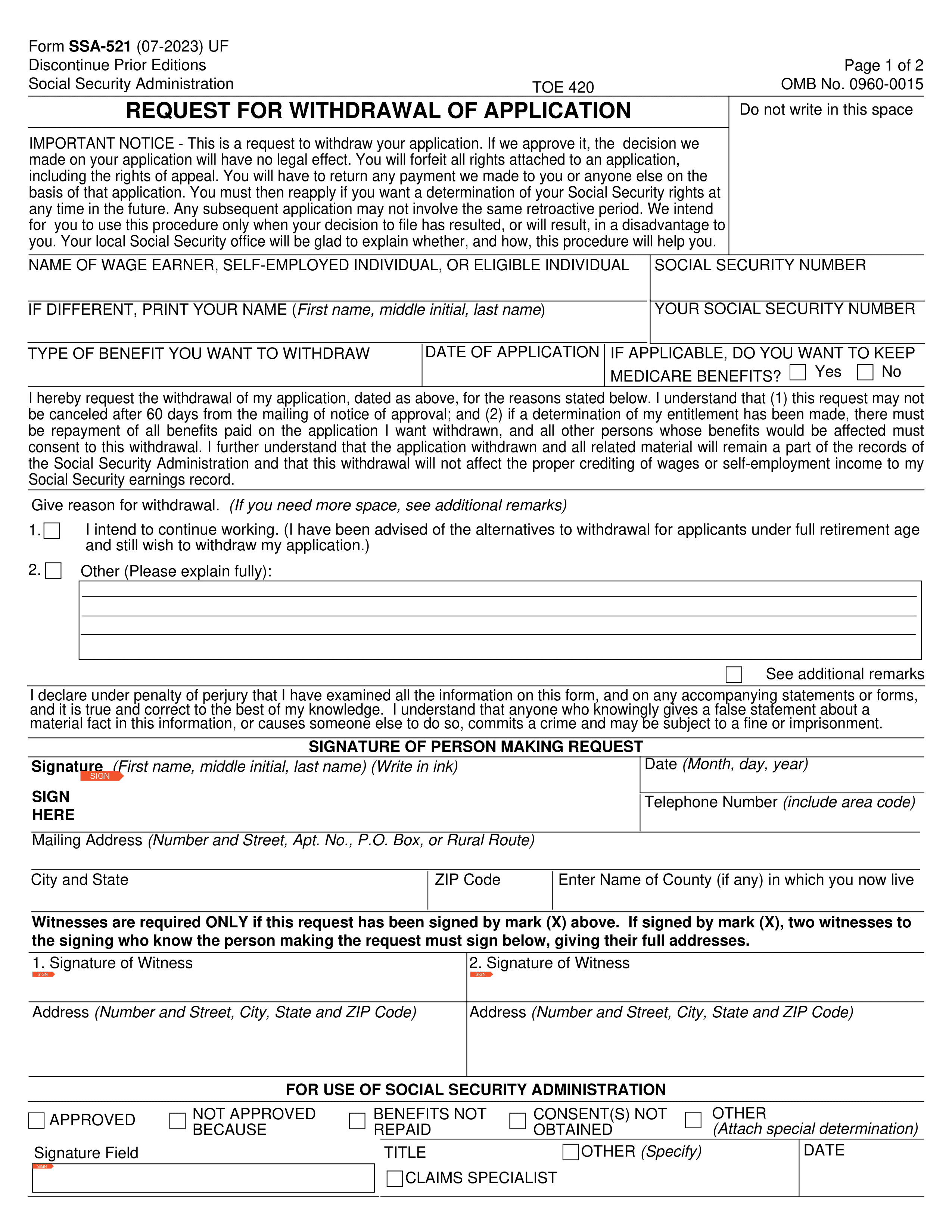 ssa-521 form