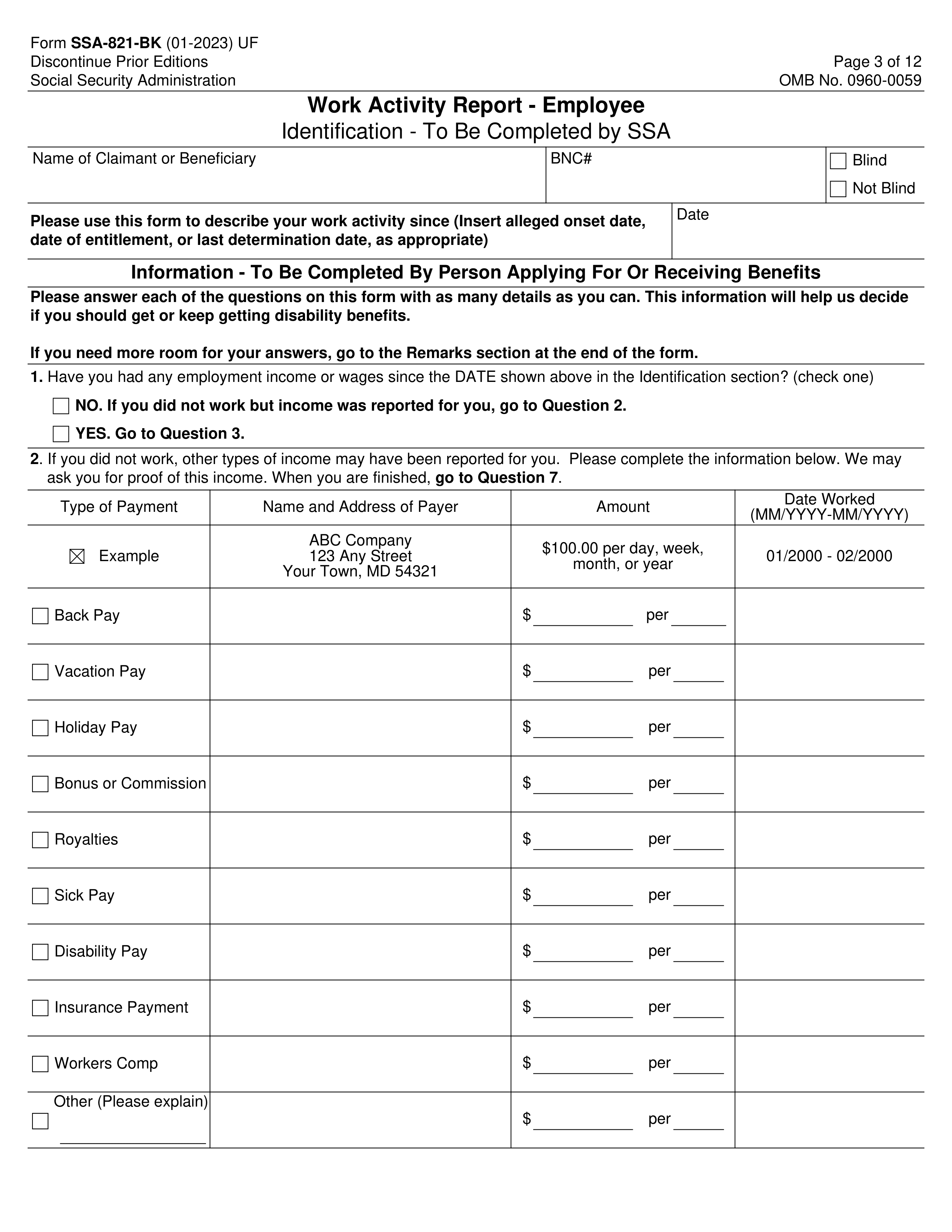 Form SSA-821-BK 2023-2024 - Fill with PDF Guru