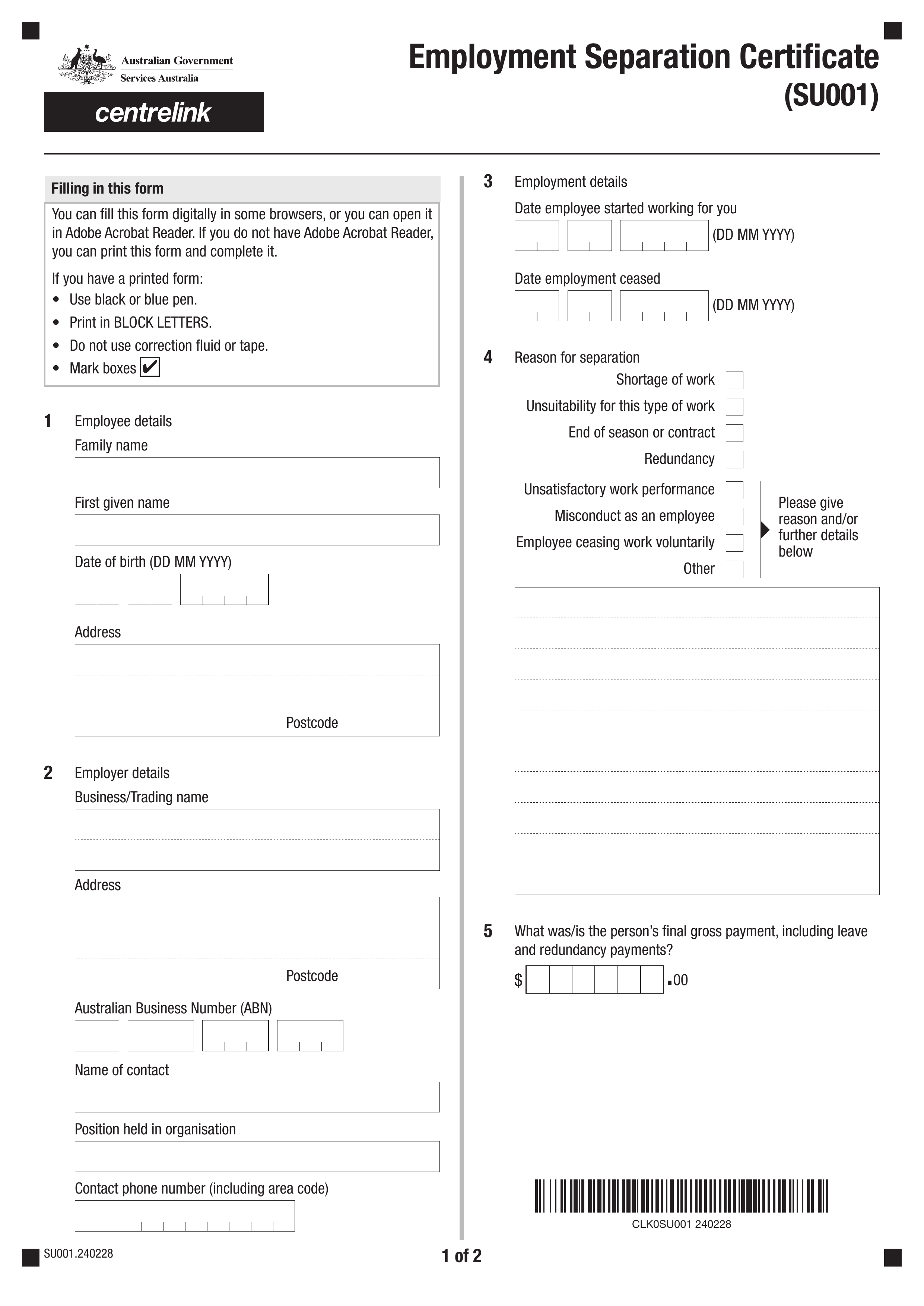 su001 form