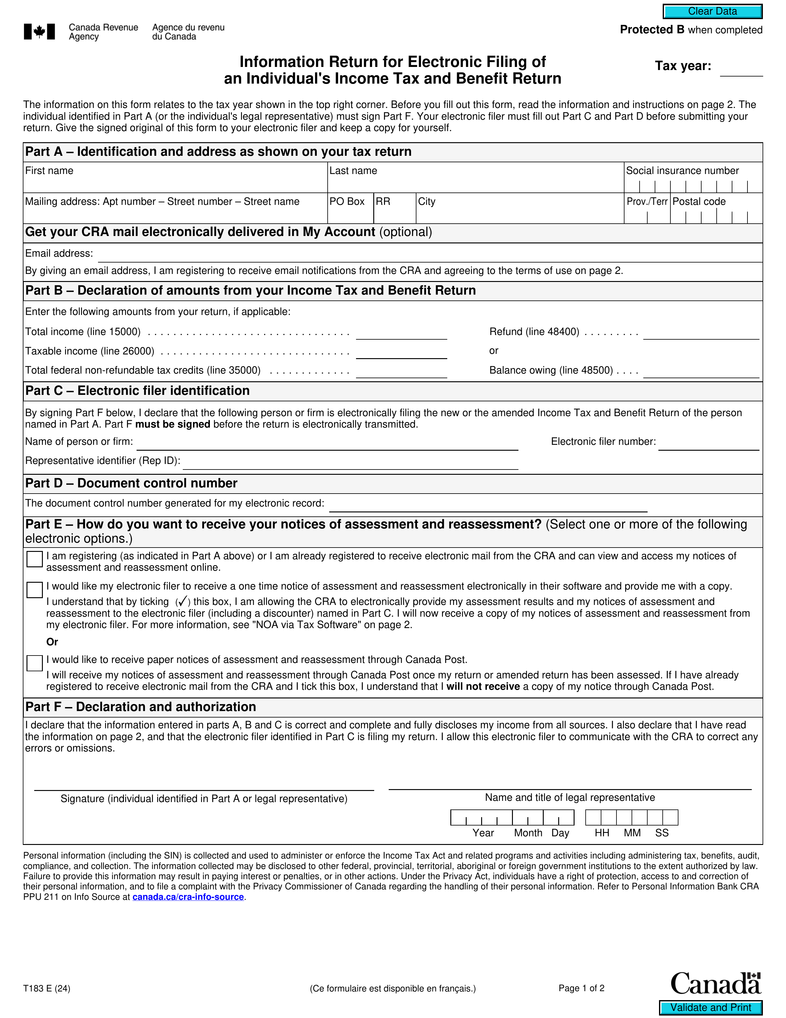 t183 form