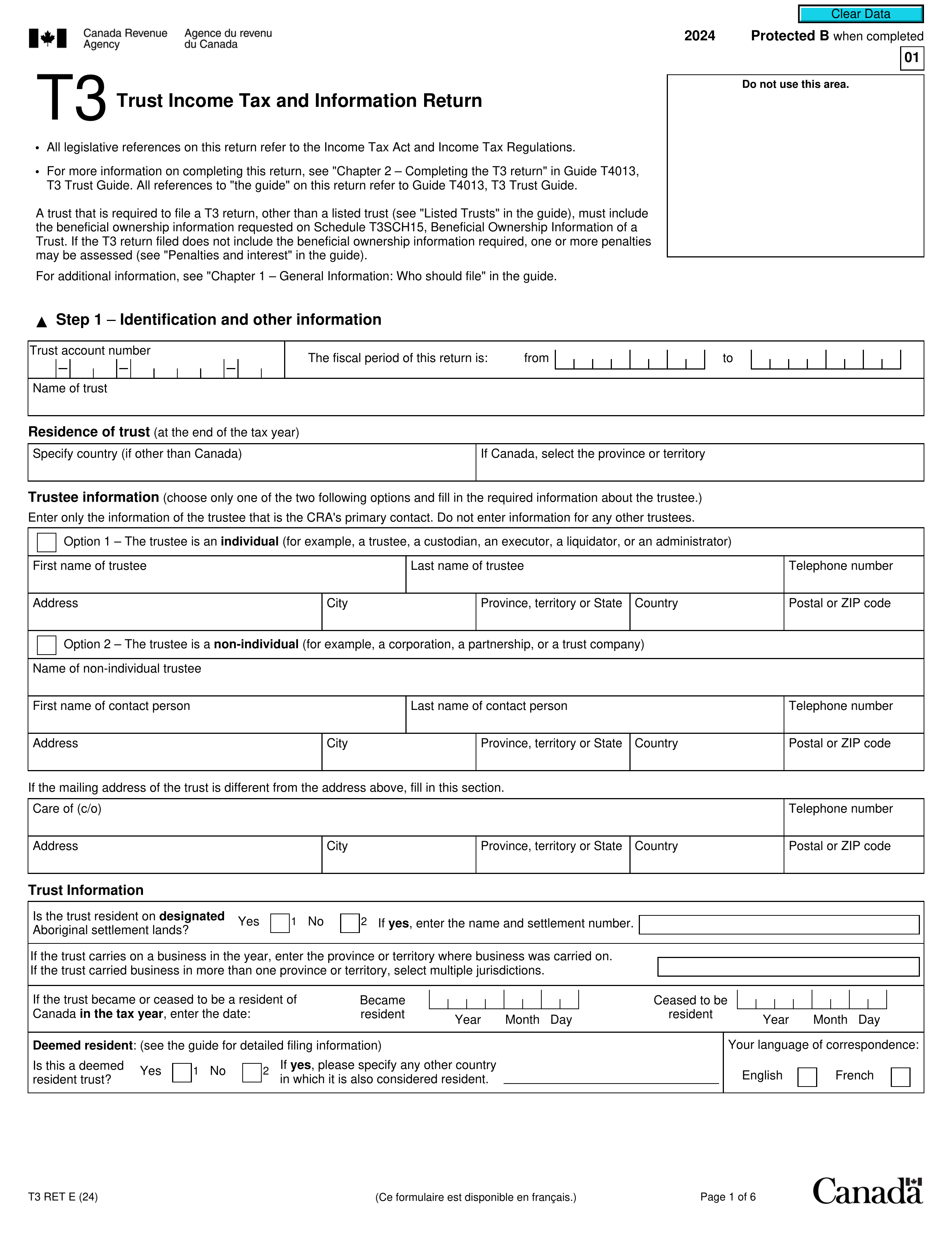 t3ret form