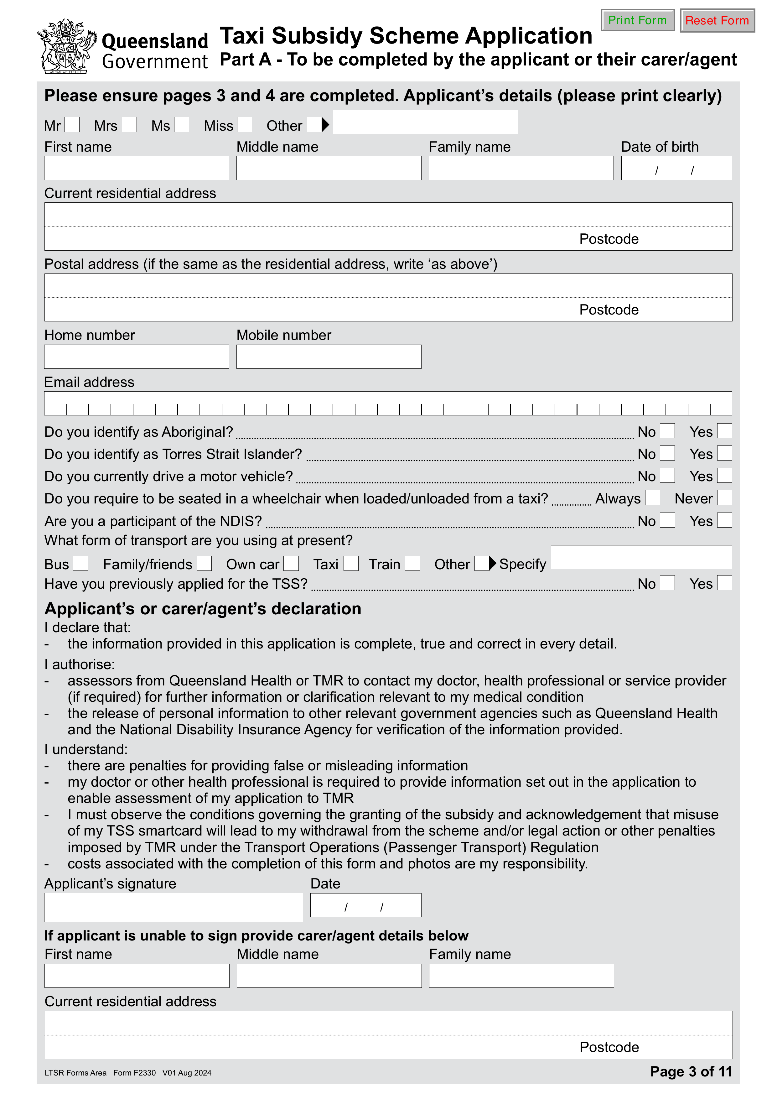 taxi-subsidy-qld form