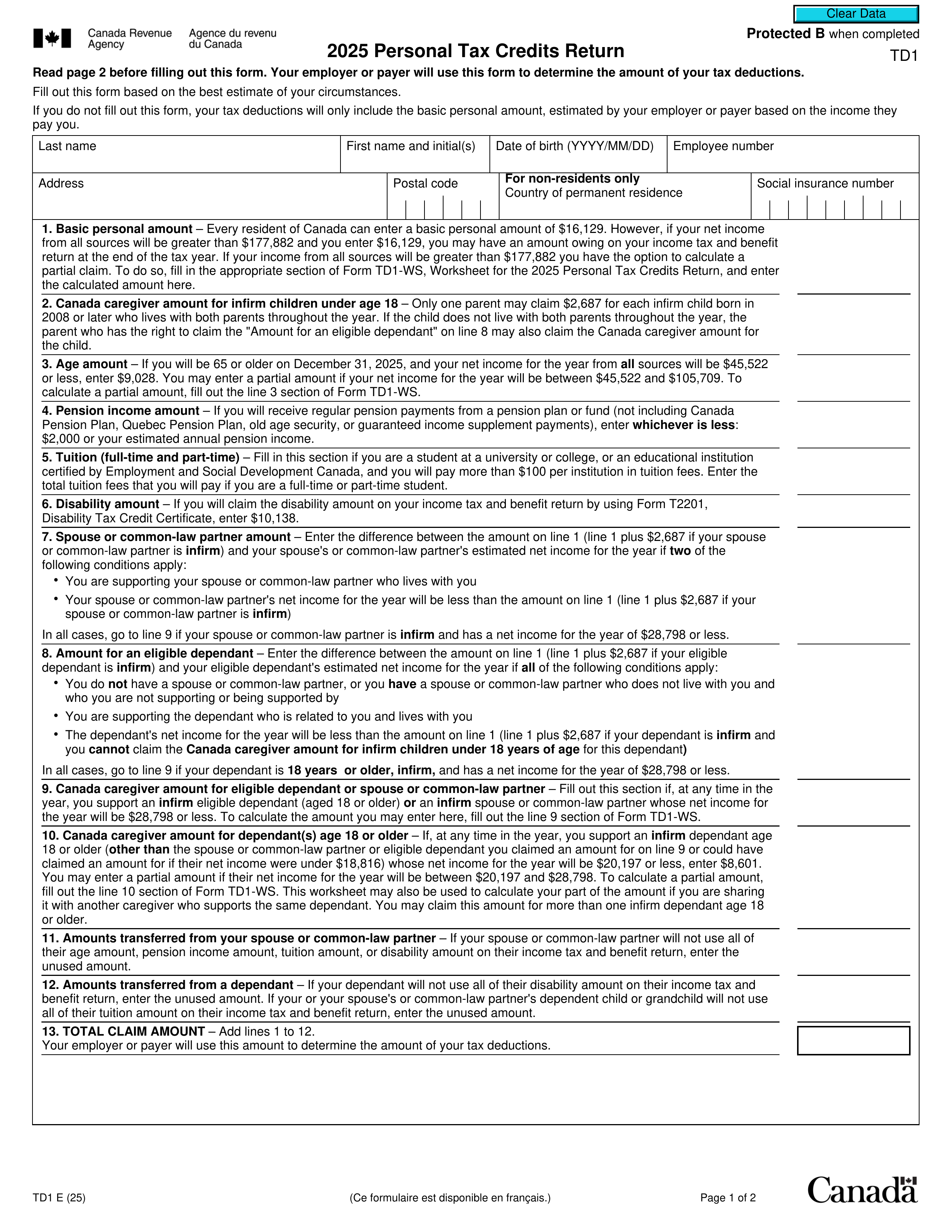 td1 form