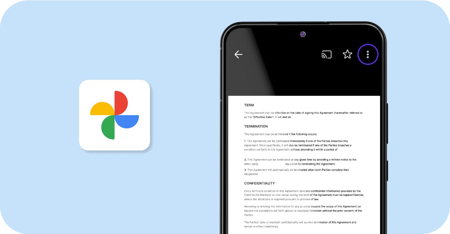 How to turn a screenshot into a PDF on Android