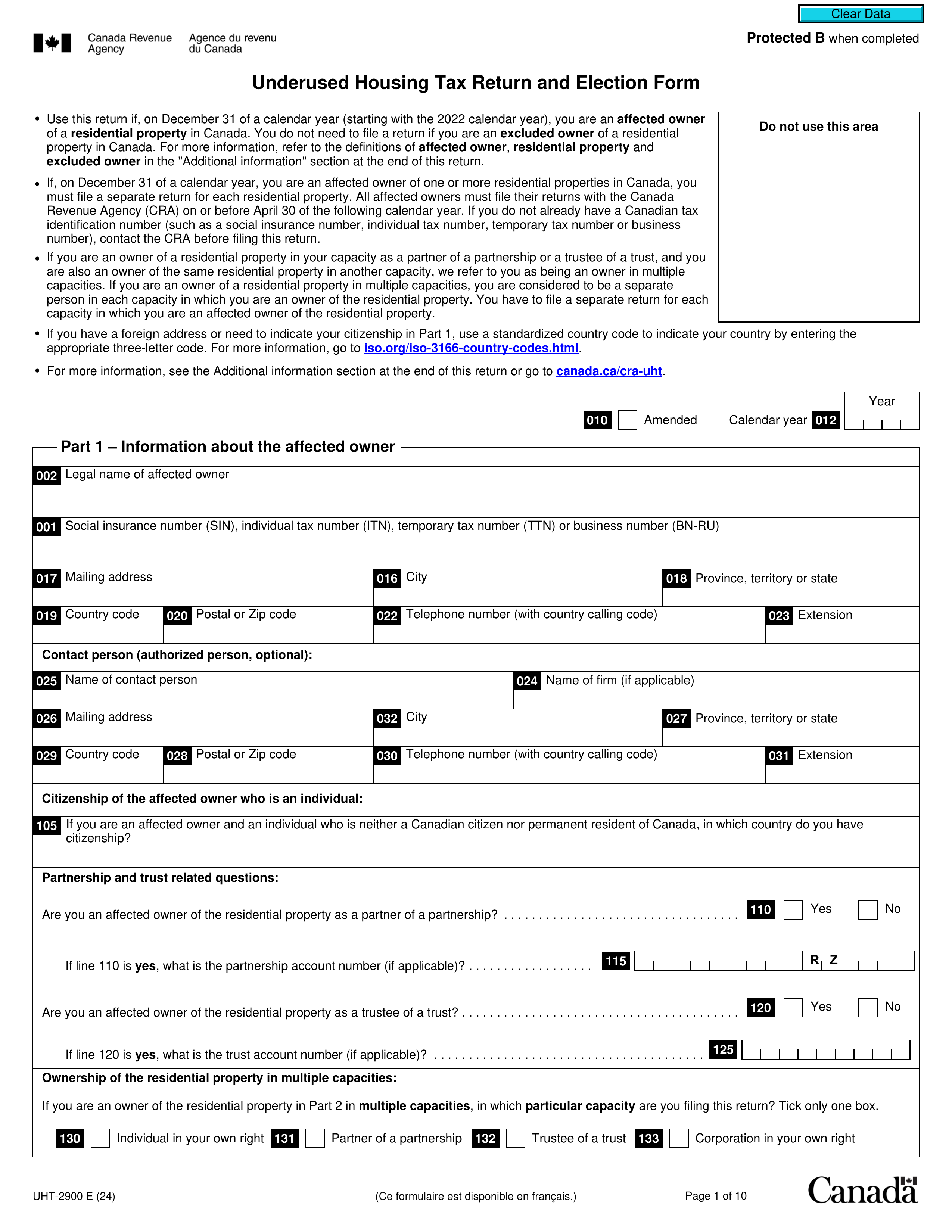 uht-2900 form