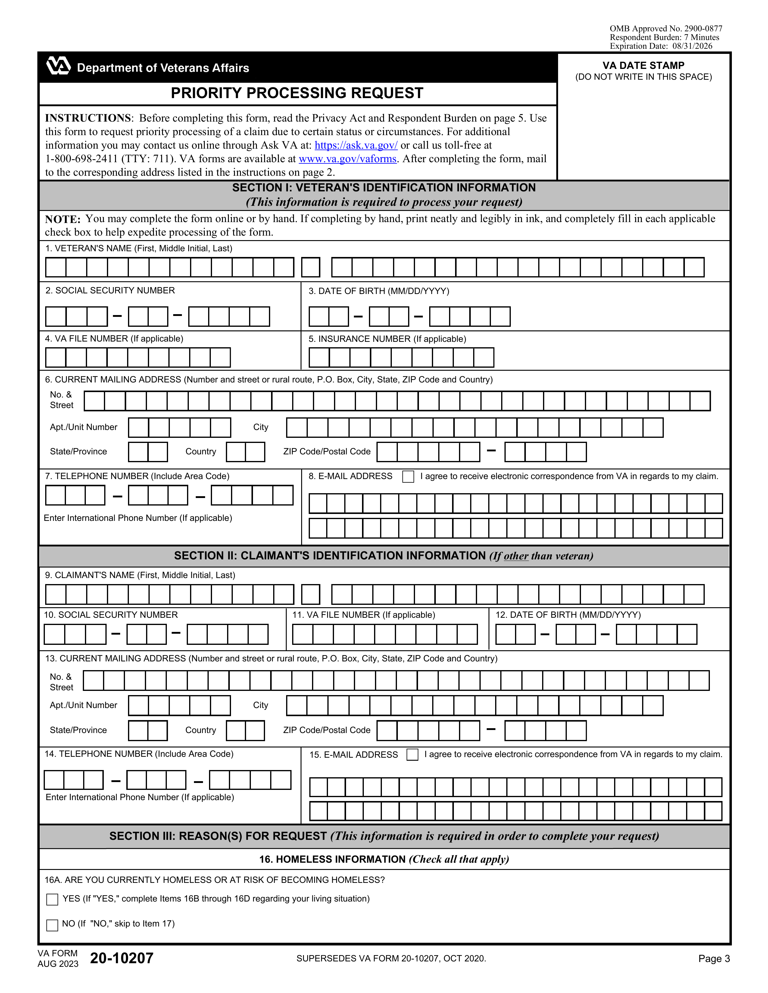 va-20-10207 form