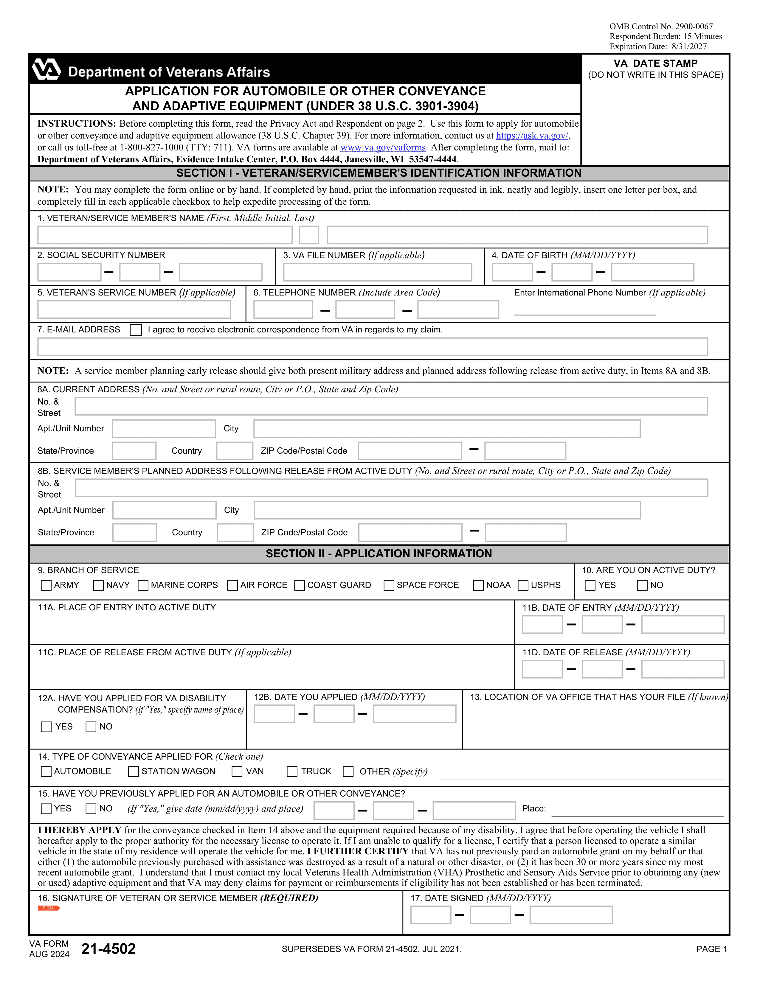 va-21-4502 form