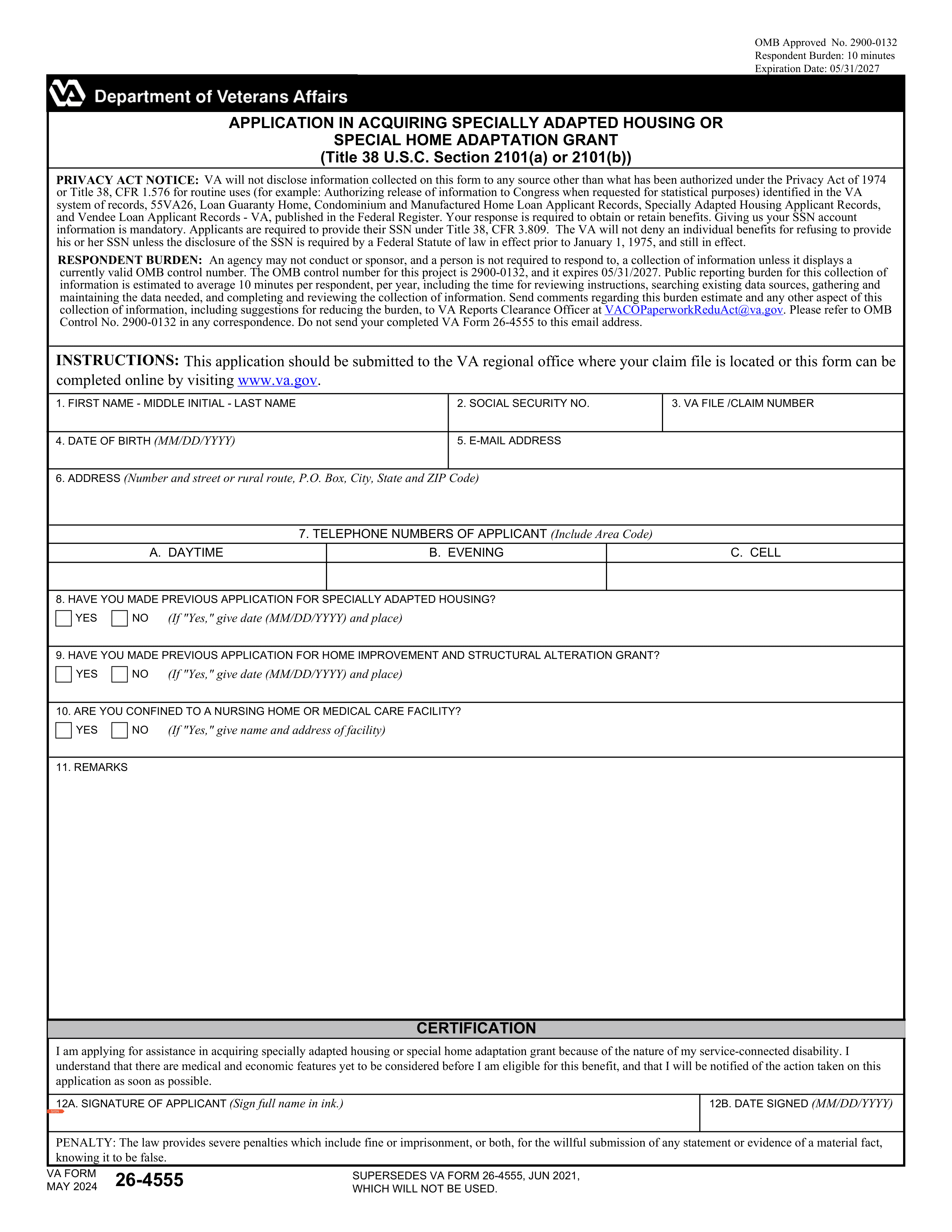 va-26-4555 form