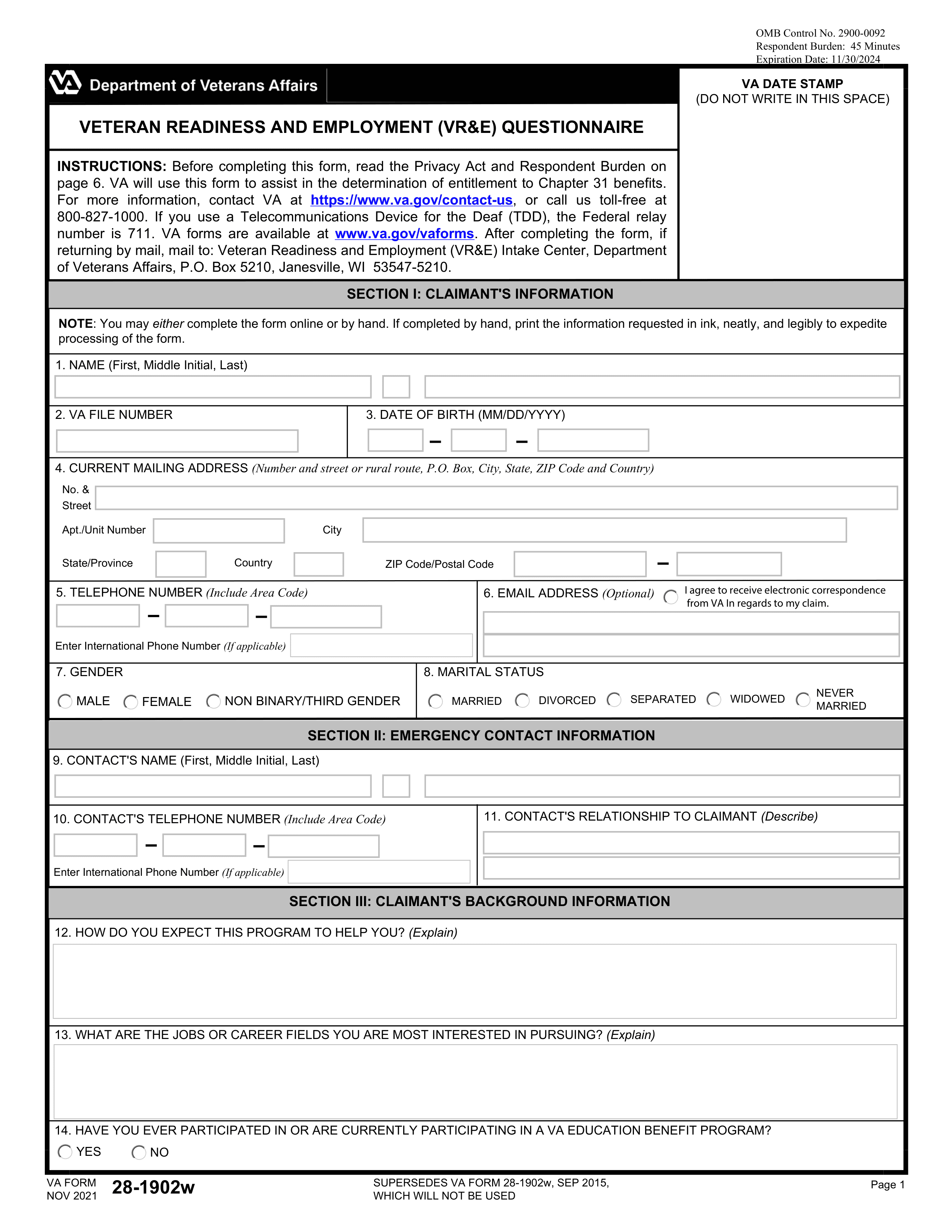 va-28-1902w form